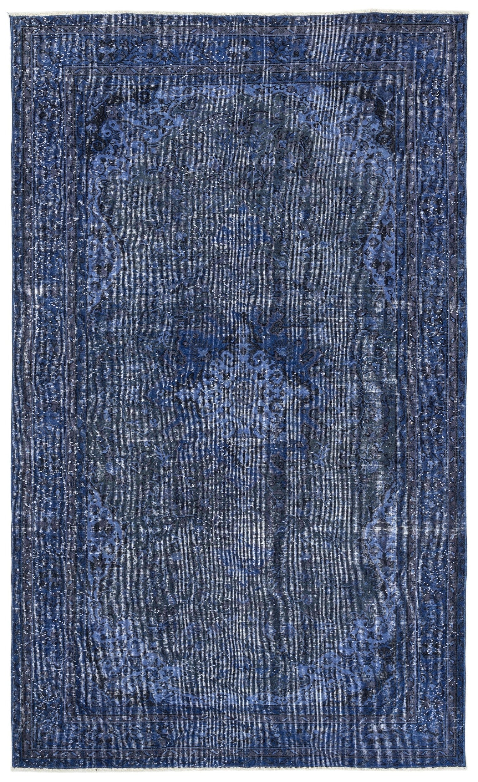 Atina Navy Vintage Wool Handmade Area Rug 5'7" x 9'3"