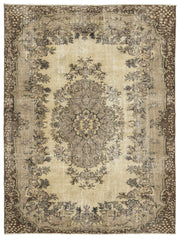 Atina Beige Vintage Wool Handmade Area Rug 5'1" x 10'8"