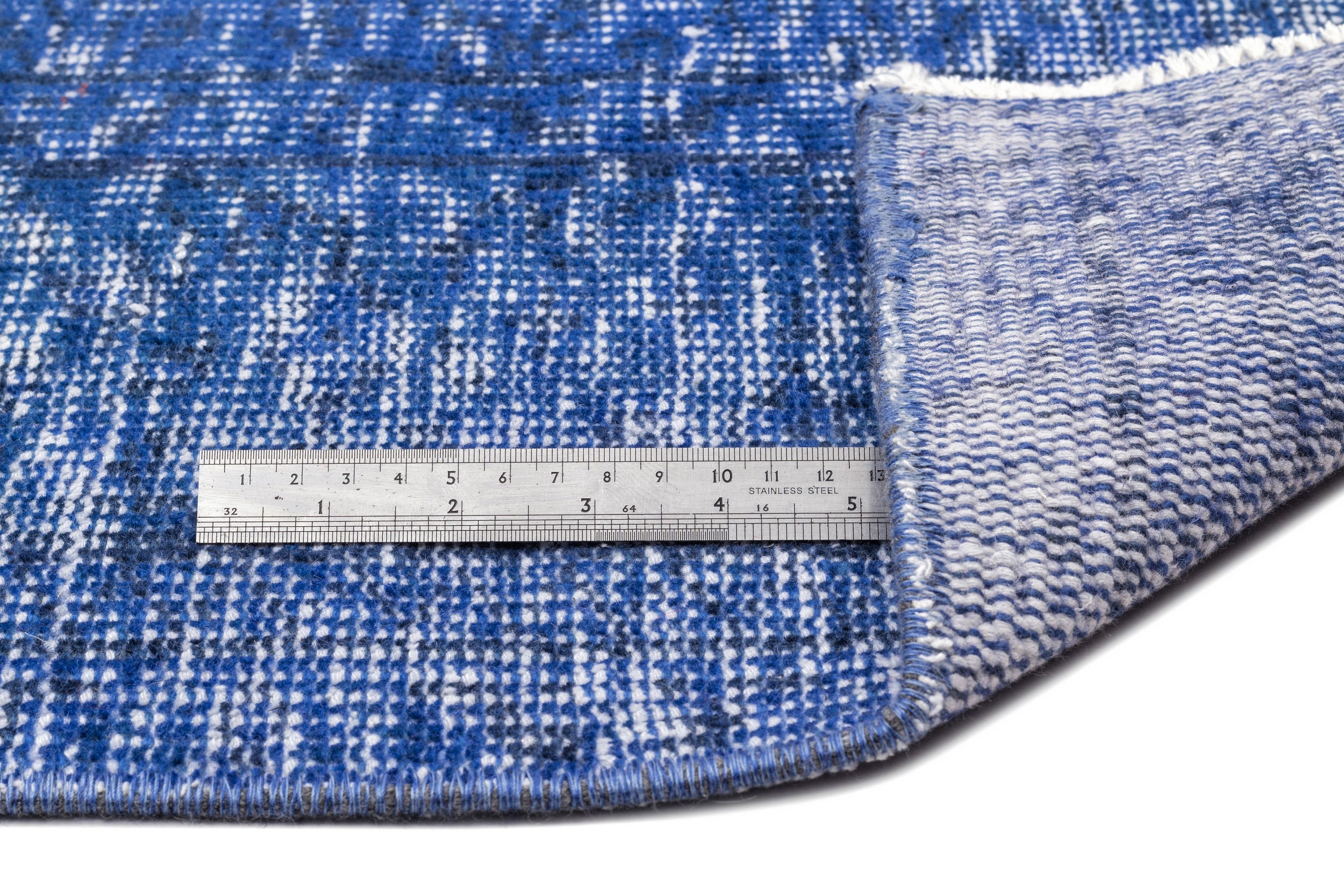 Atina Blue Vintage Wool Handmade Area Rug 6'7" x 10'3"