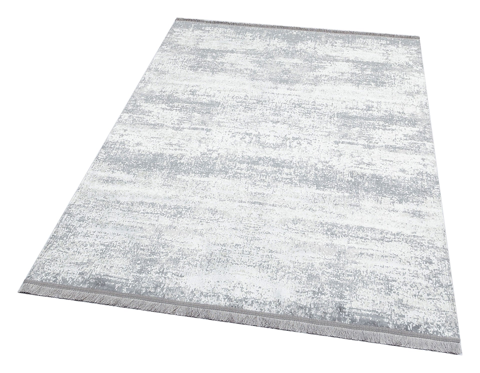 Modern Cotton Area Rug – Grey Machine Made Rug | Washable Non Slip Flatweave Carpet