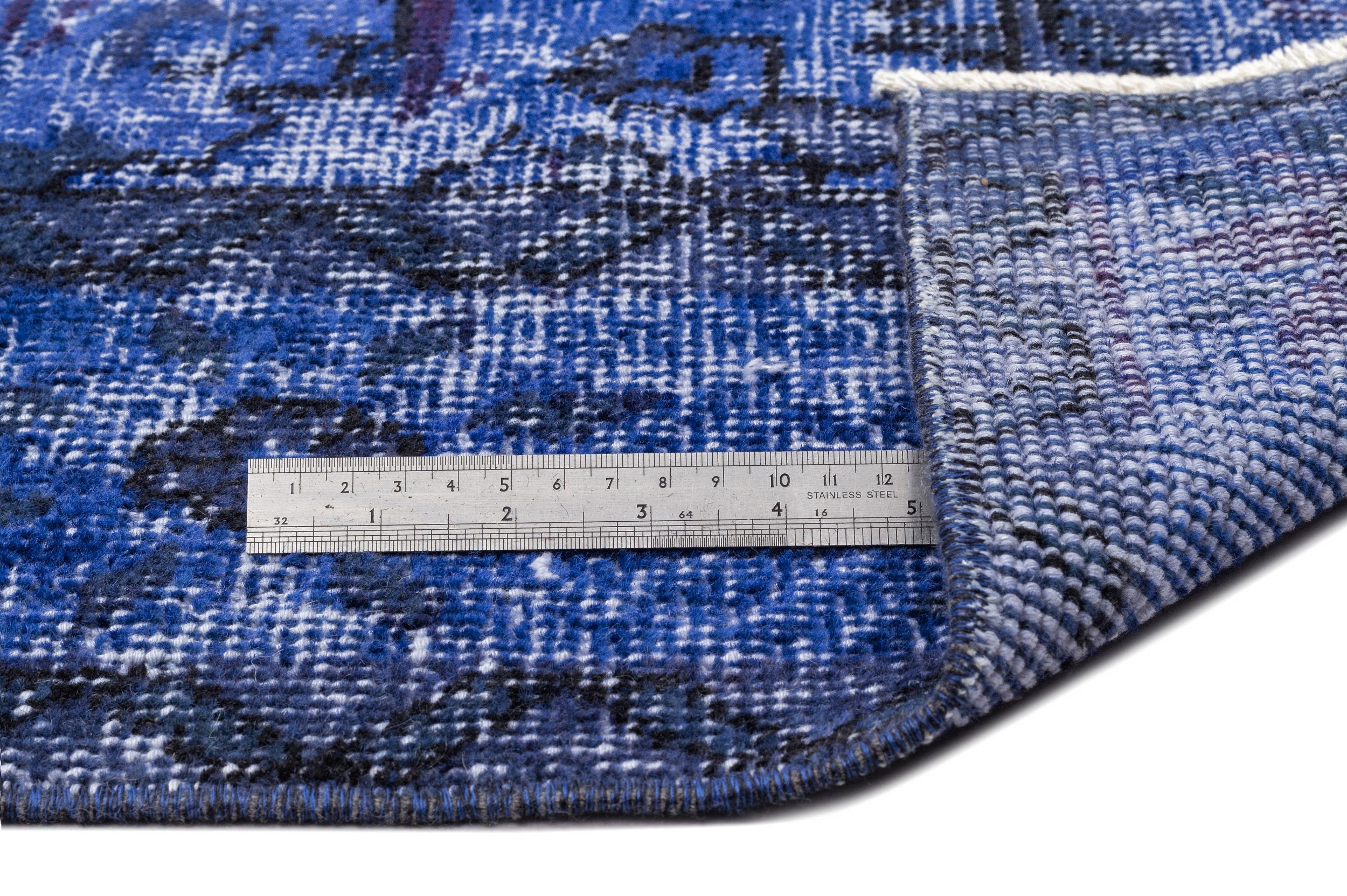 Atina Blue Vintage Wool Handmade Area Rug 5'11" x 10'2"