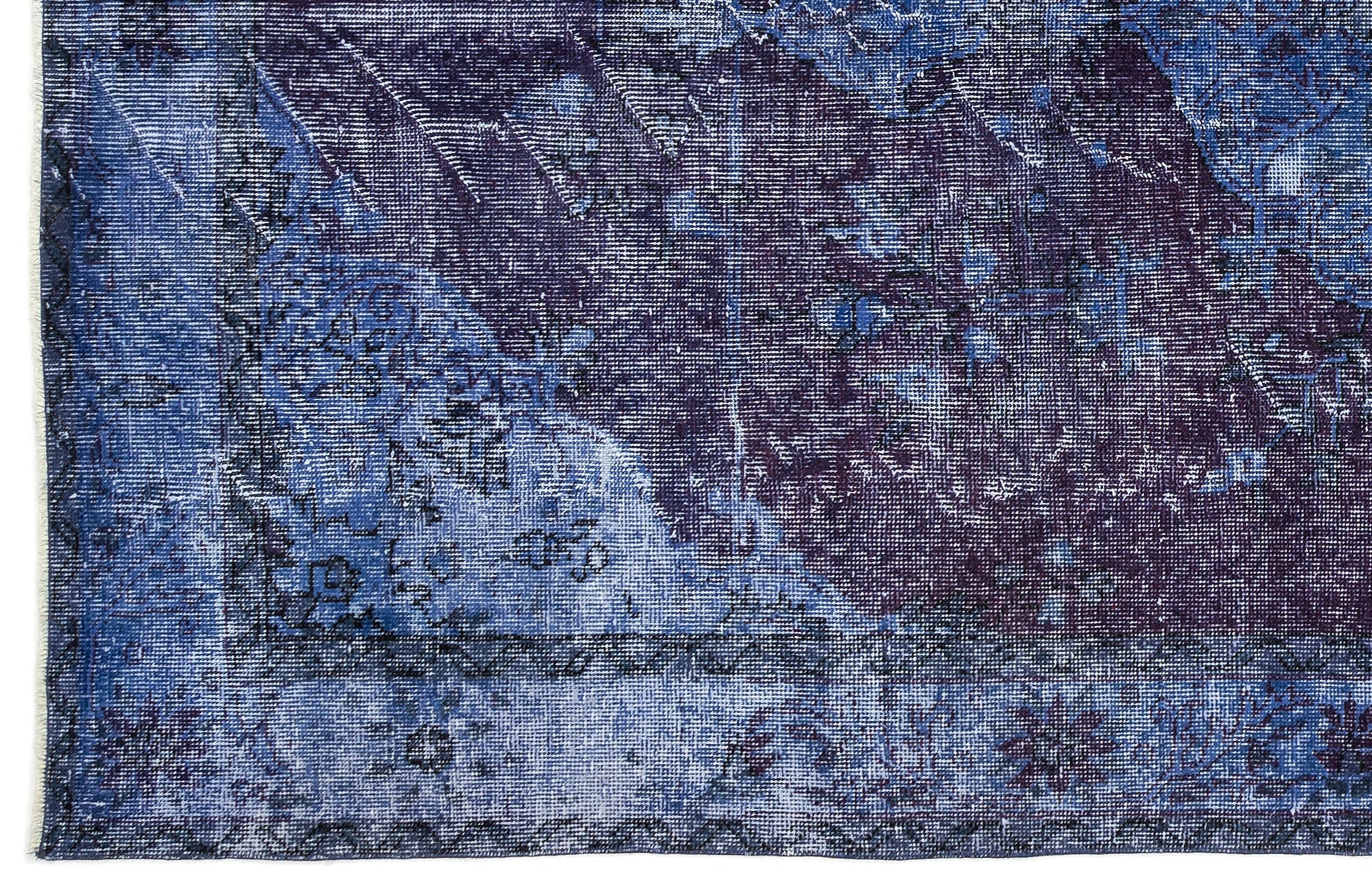 Atina Blue Vintage Wool Handmade Area Rug 5'11" x 10'2"