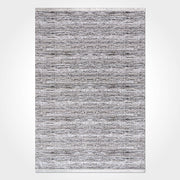 Grey Striped Area Rug - Machine Made Cotton Rug with Non Slip Pad, 6mm Pile Height
