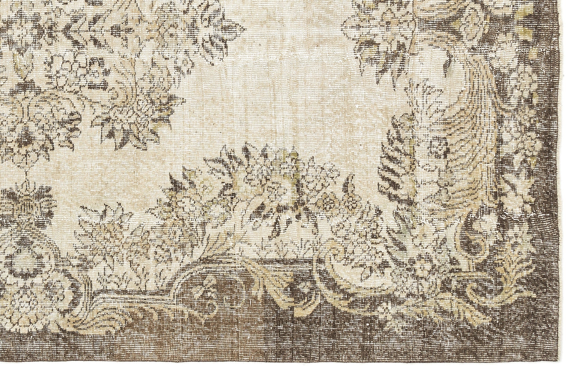 Atina Beige Vintage Wool Handmade Area Rug 5'9" x 9'0"
