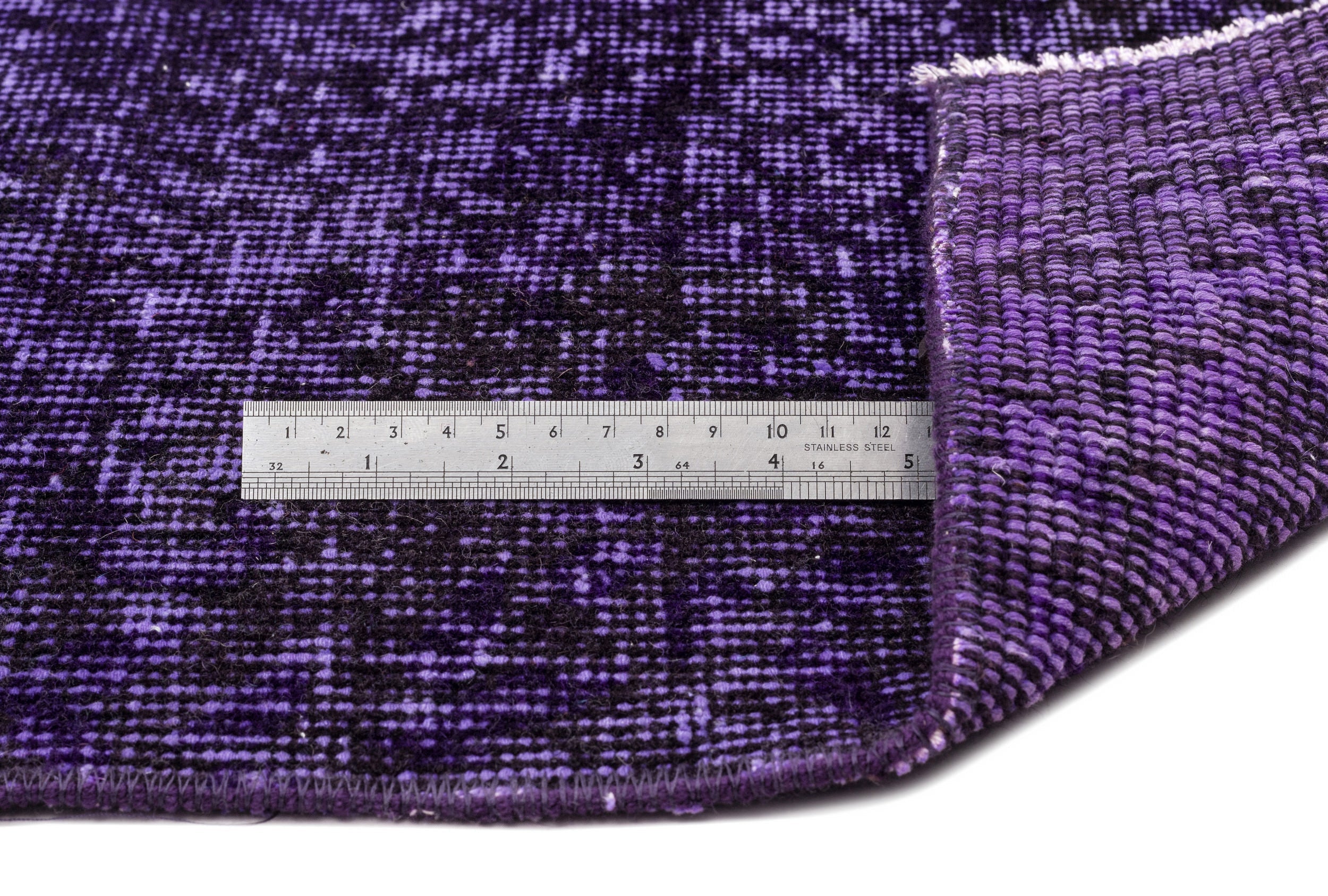 Atina Purple Vintage Wool Handmade Area Rug 5'5" x 8'10"