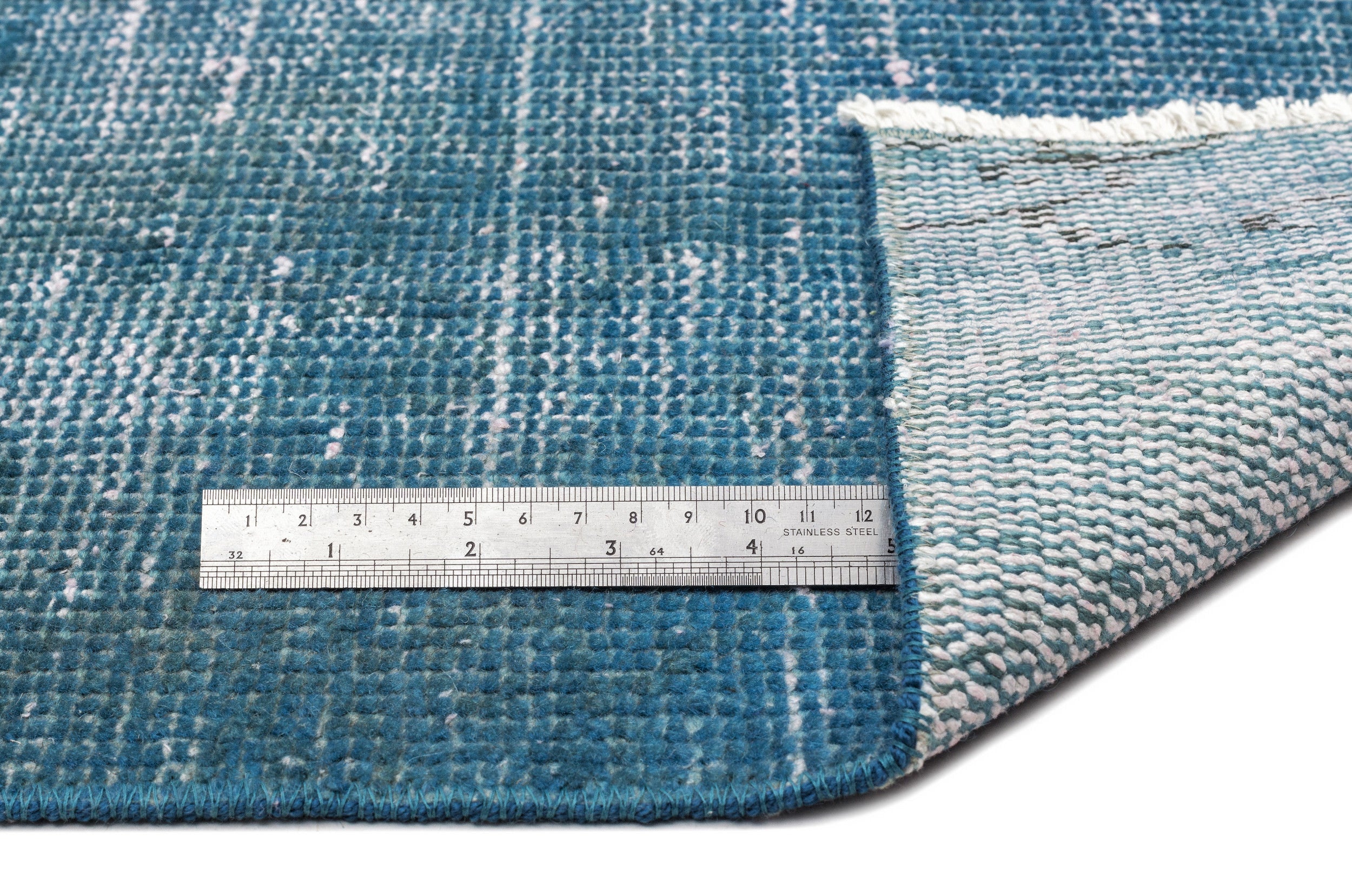 Atina Turquoise Vintage Wool Handmade Area Rug 5'7" x 8'11"