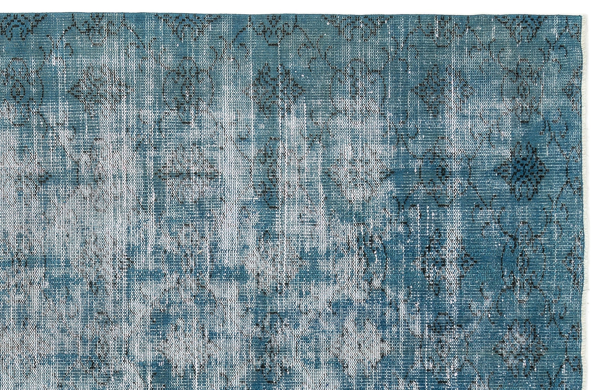Atina Turquoise Vintage Wool Handmade Area Rug 5'7" x 8'11"