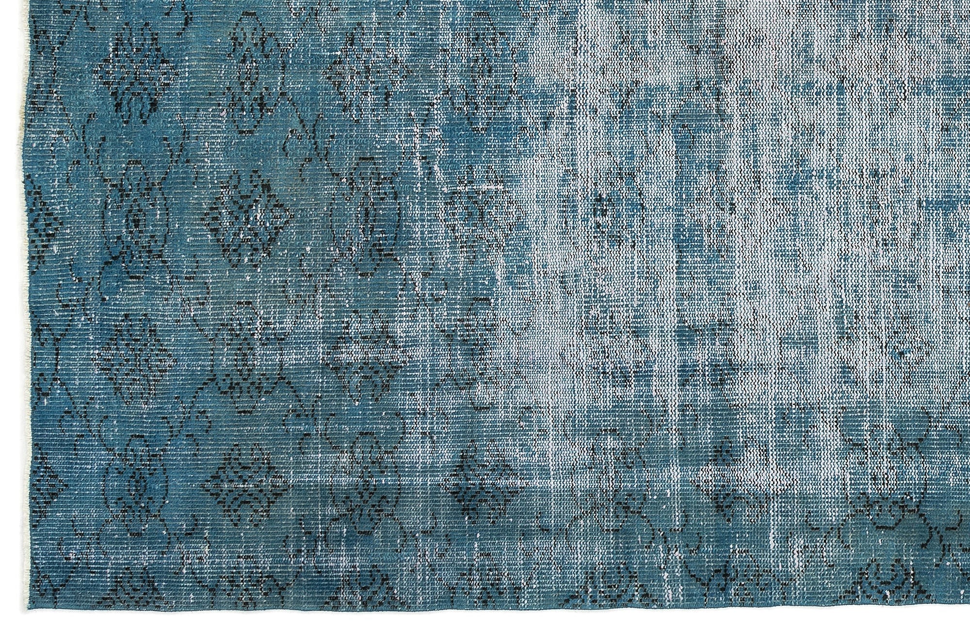 Atina Turquoise Vintage Wool Handmade Area Rug 5'7" x 8'11"