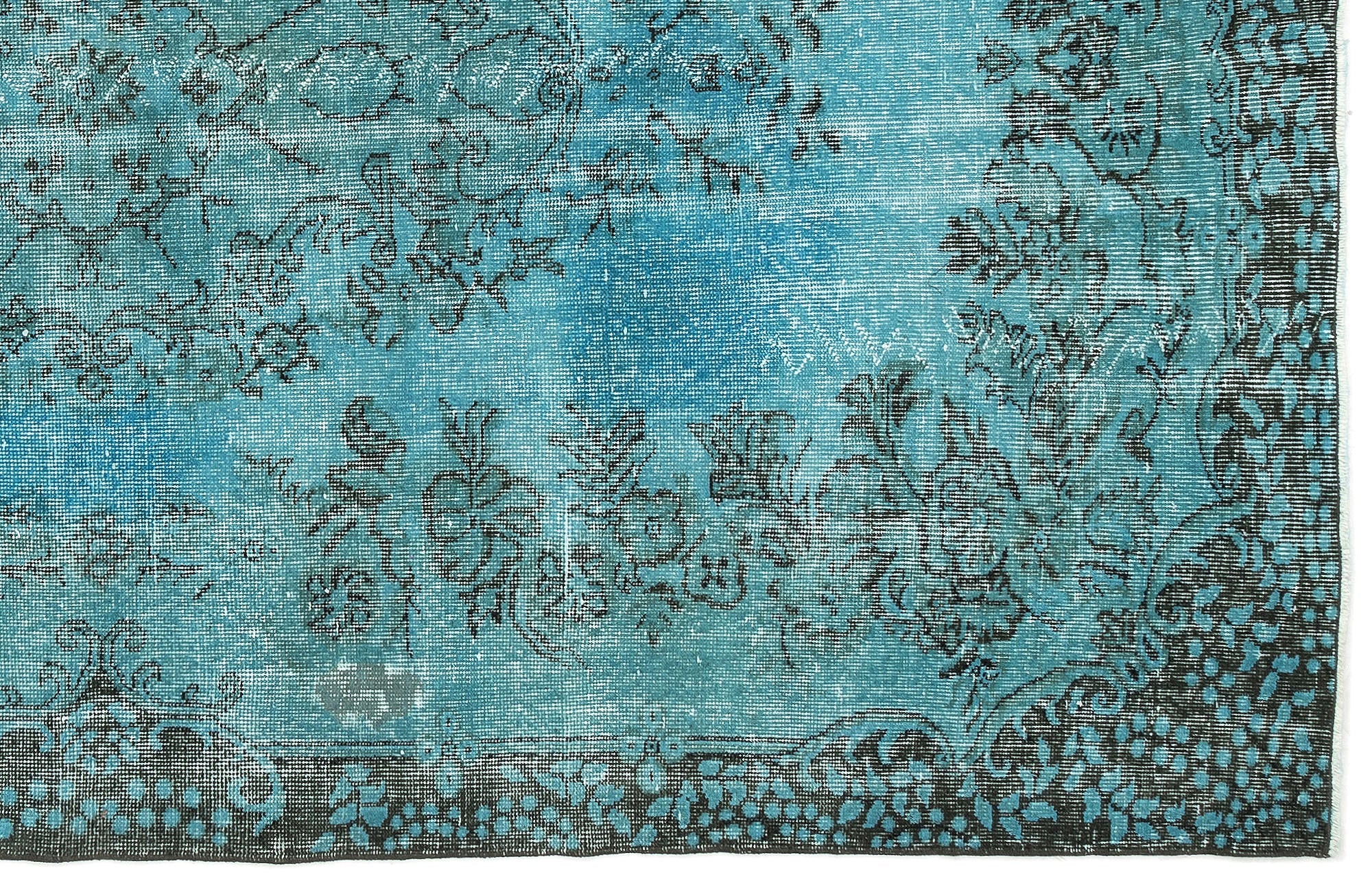 Atina Turquoise Vintage Wool Handmade Area Rug 5'8" x 9'3"