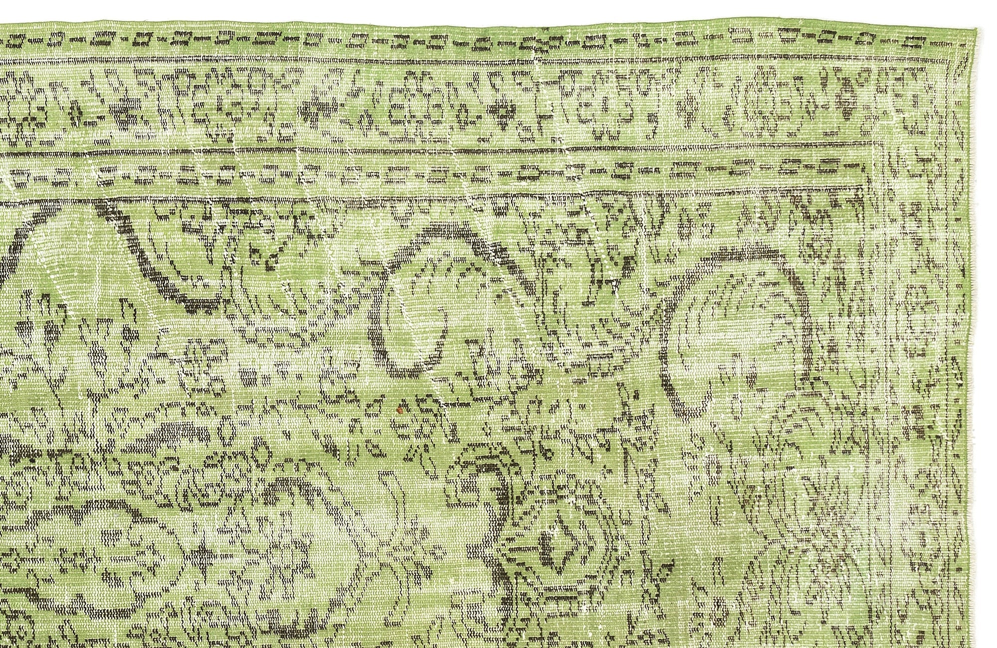 Atina Green Vintage Wool Handmade Area Rug 5'2" x 9'0"