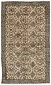 Atina Beige Vintage Wool Handmade Area Rug 6'0" x 10'0"