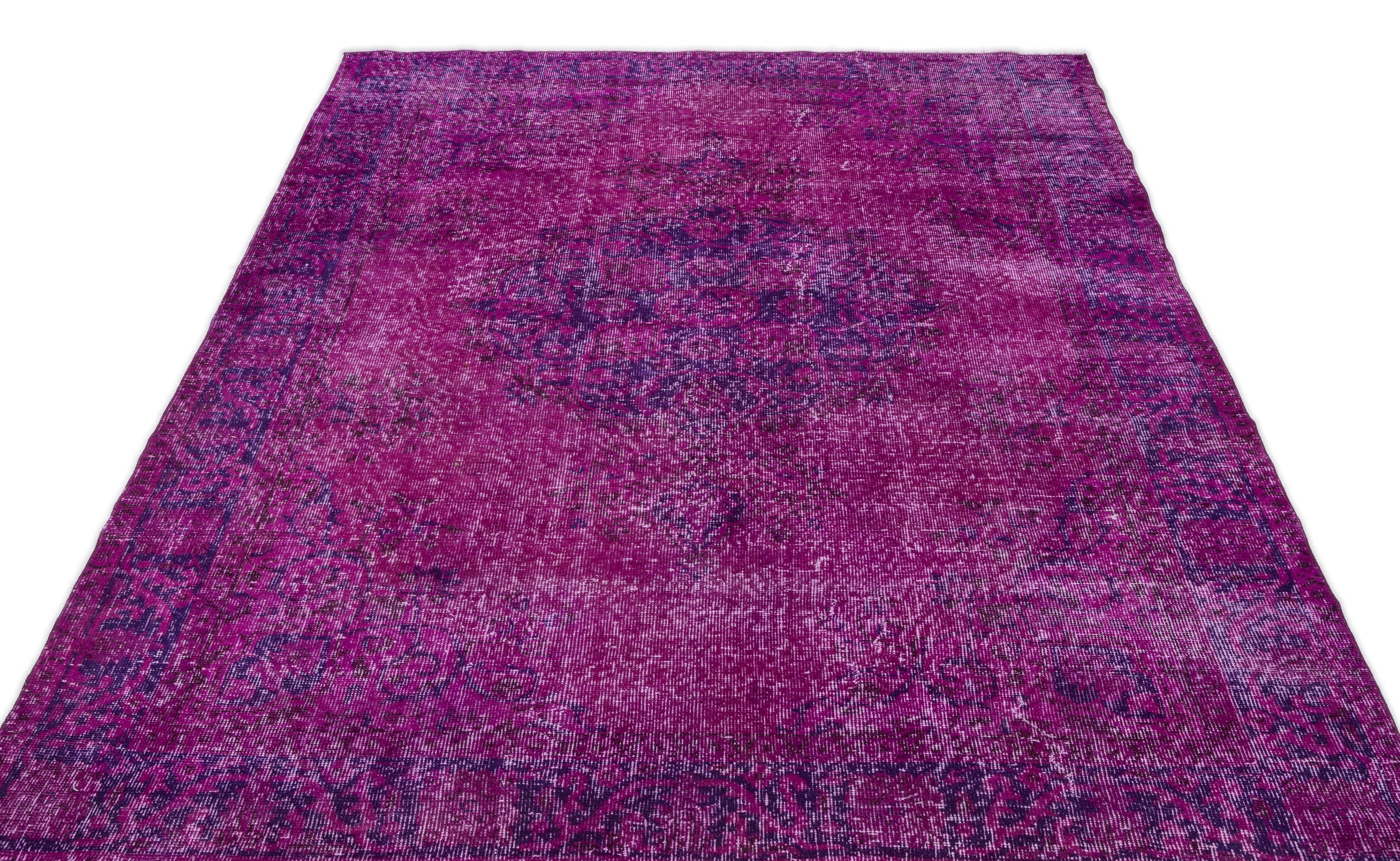 Atina Pink Vintage Wool Handmade Area Rug 5'5" x 8'11"