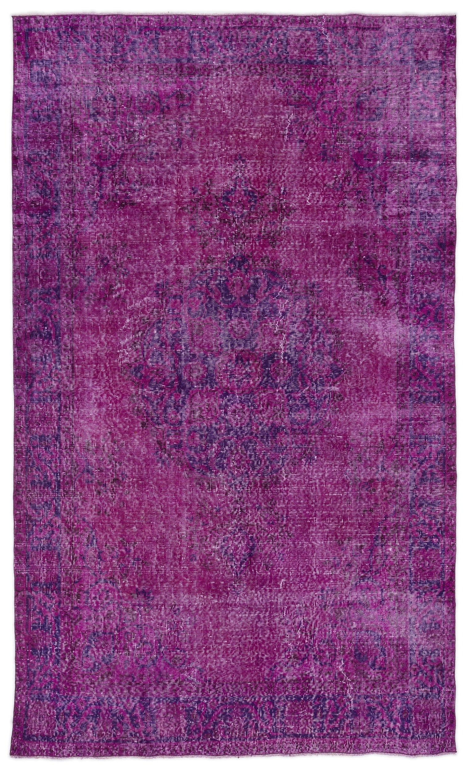 Atina Pink Vintage Wool Handmade Area Rug 5'5" x 8'11"