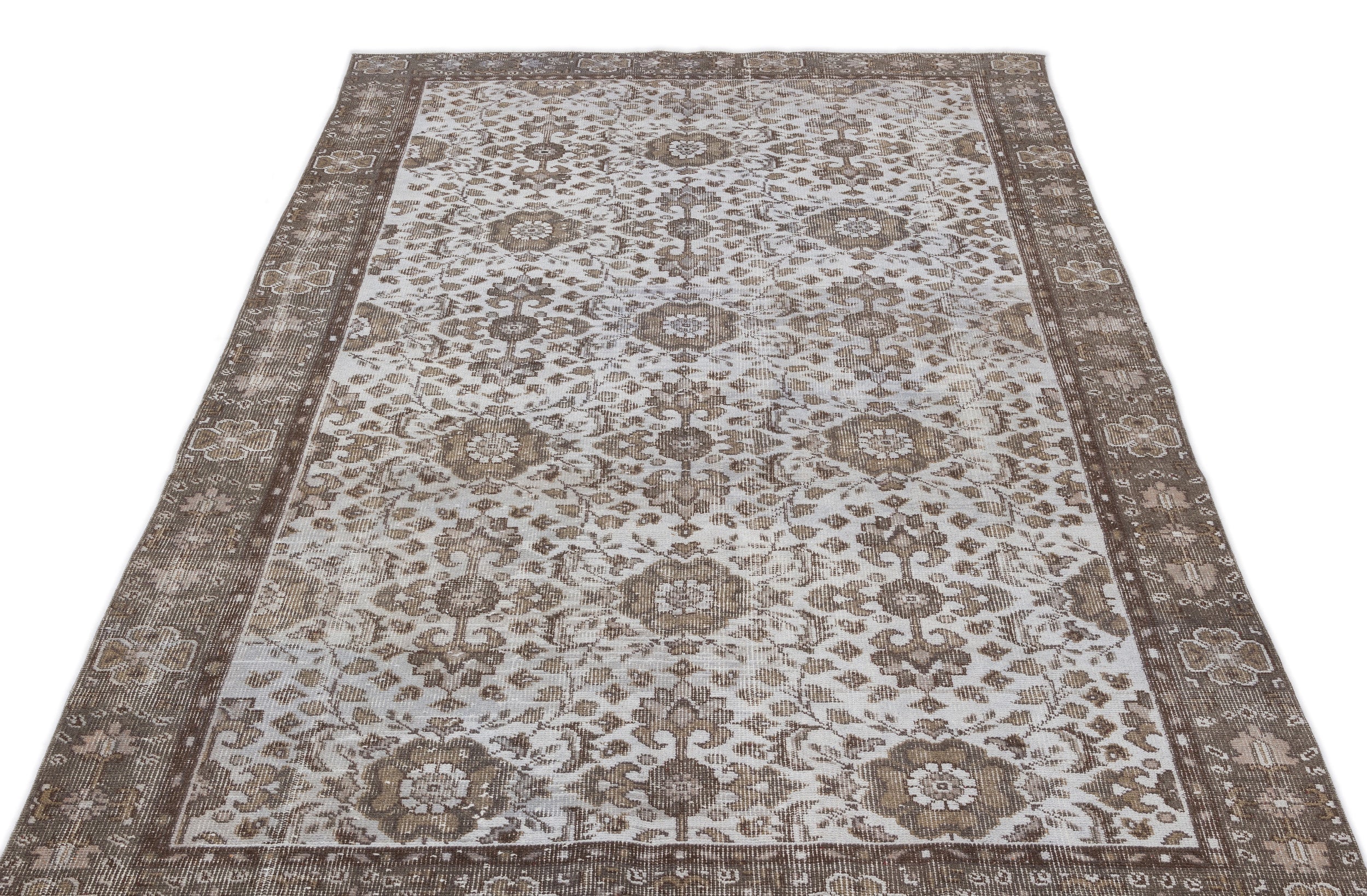 Atina Blue Vintage Wool Handmade Area Rug 5'2" x 9'4"