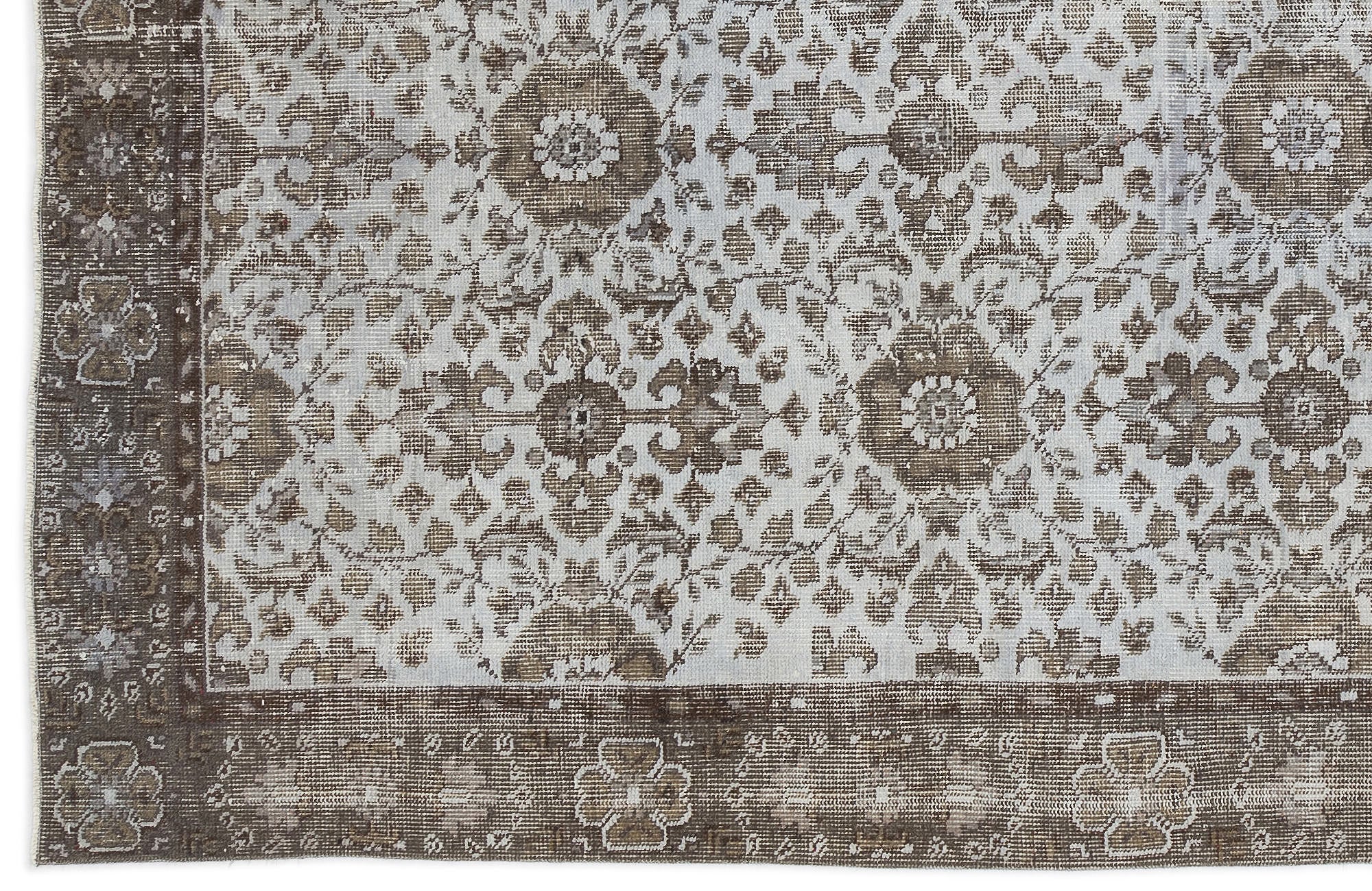 Atina Blue Vintage Wool Handmade Area Rug 5'2" x 9'4"