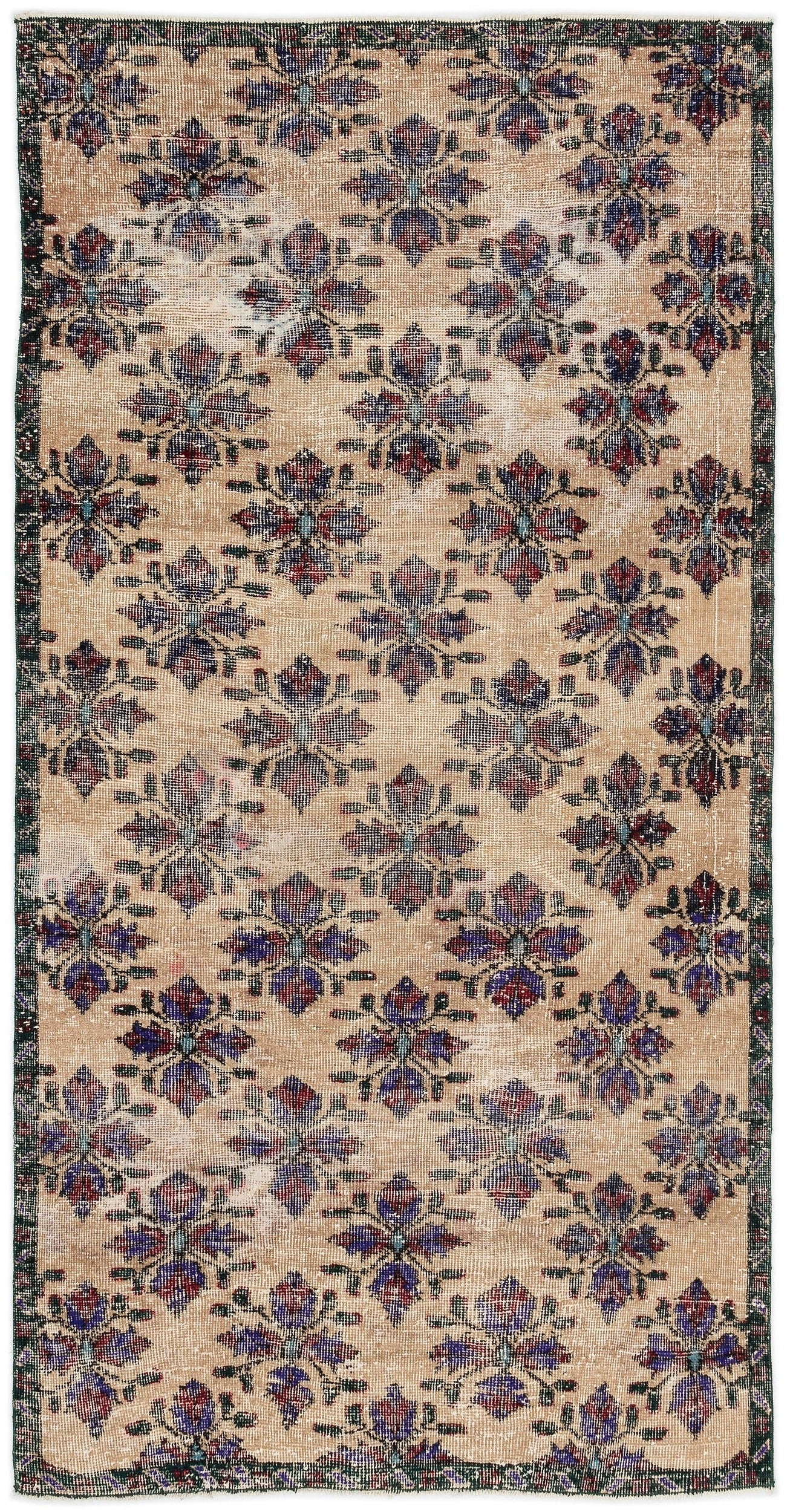 Atina Cream Vintage Wool Handmade Area Rug 4'0" x 7'10"