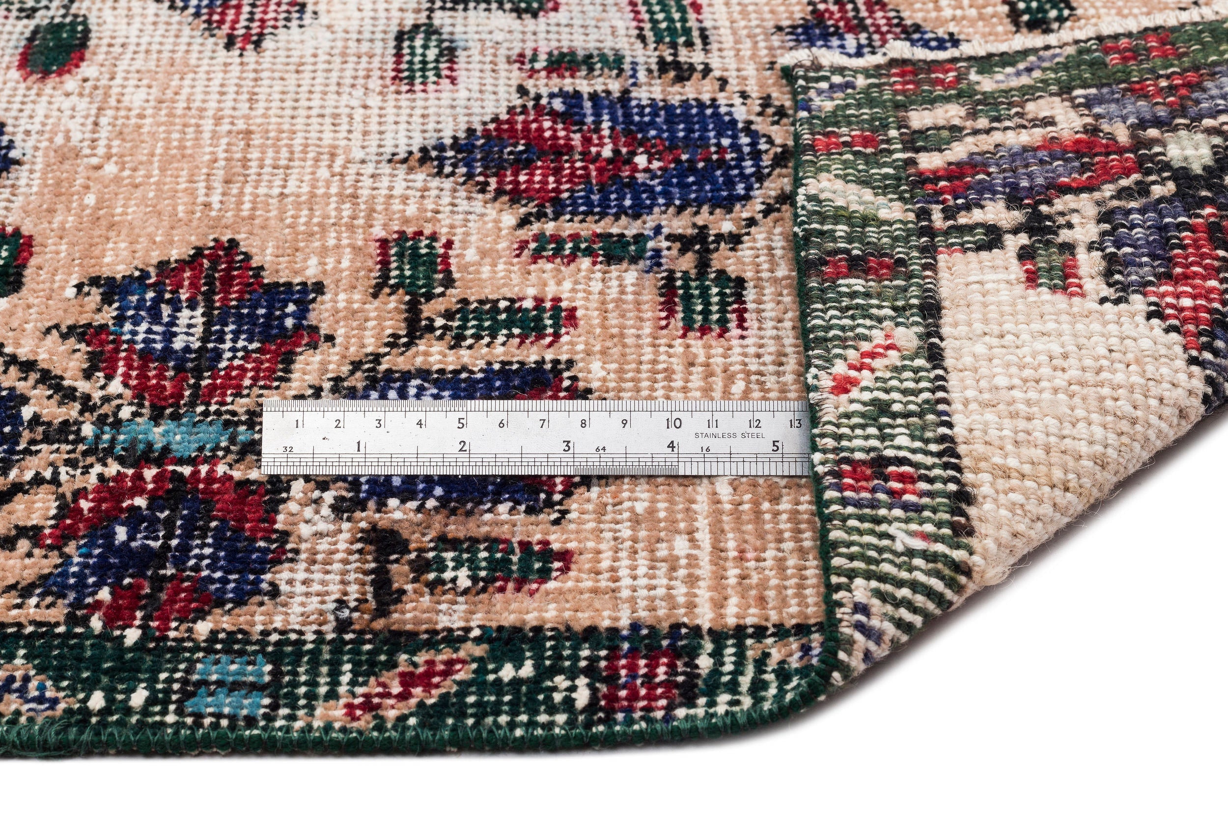 Atina Cream Vintage Wool Handmade Area Rug 4'0" x 7'10"