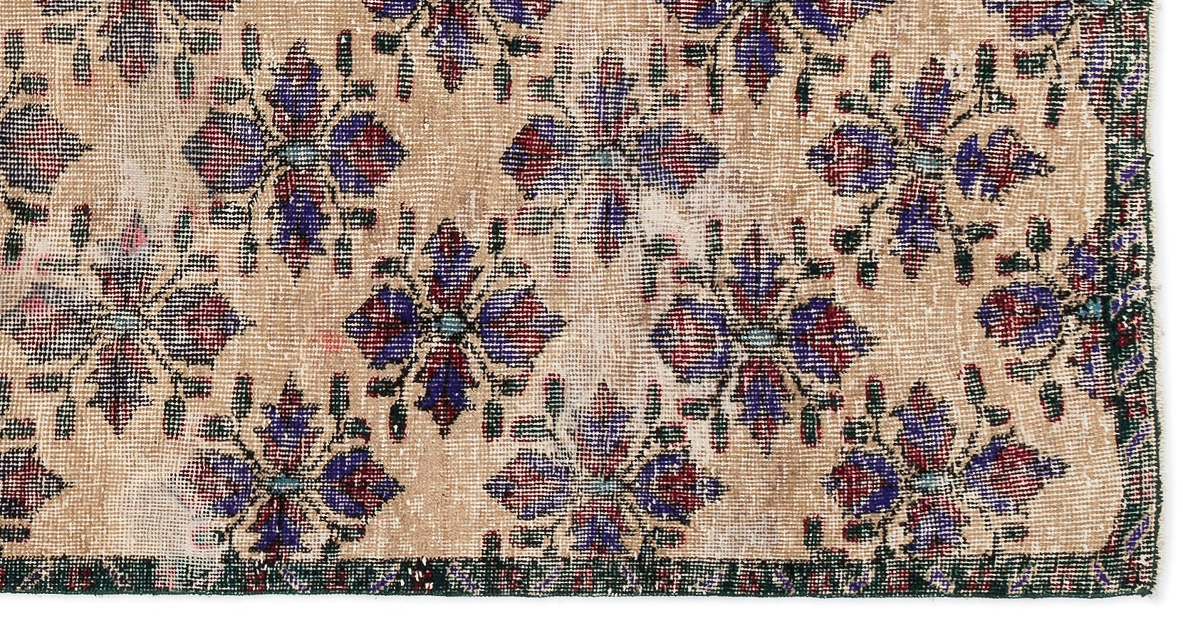 Atina Cream Vintage Wool Handmade Area Rug 4'0" x 7'10"