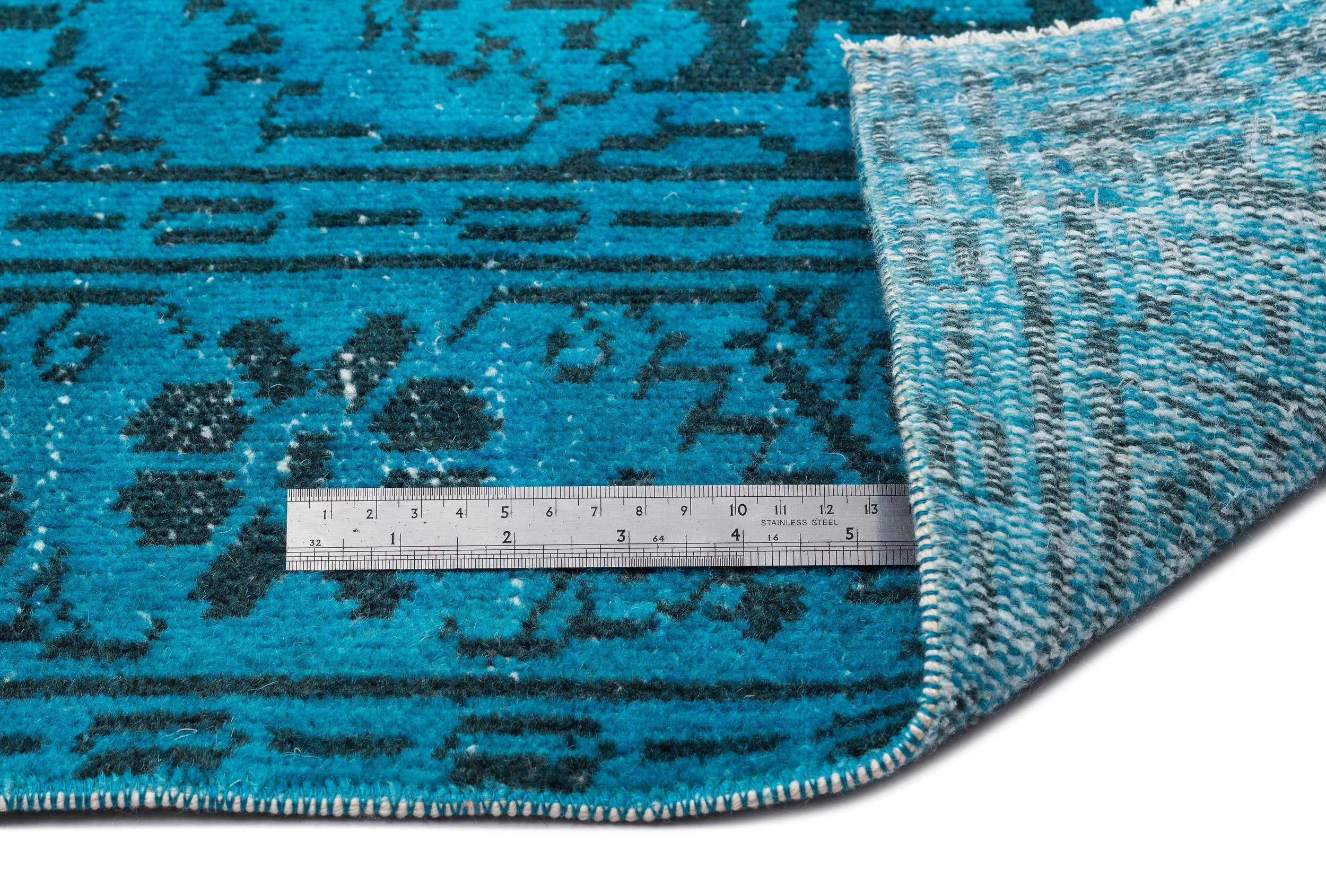 Atina Turquoise Vintage Wool Handmade Area Rug 5'9" x 10'8"