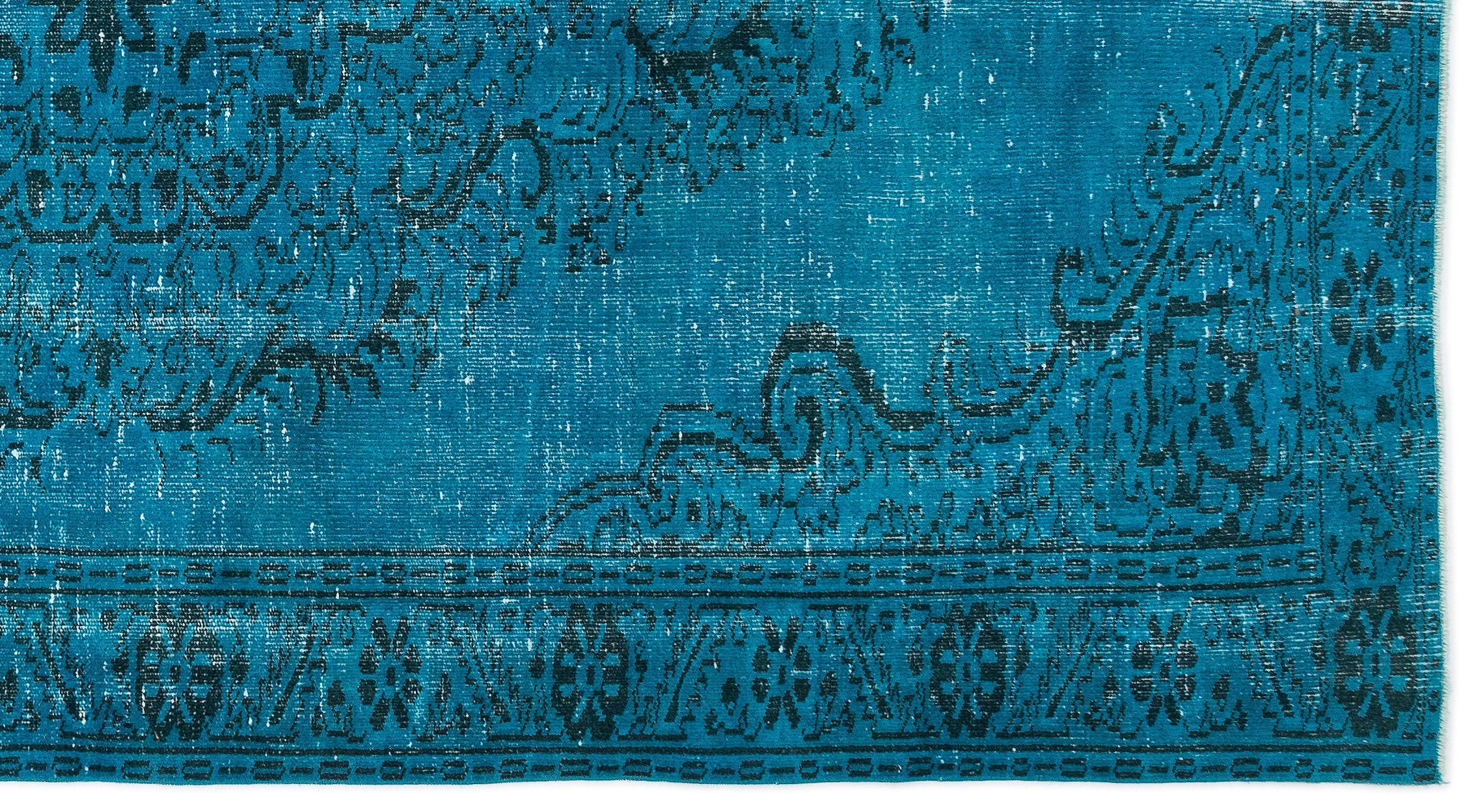 Atina Turquoise Vintage Wool Handmade Area Rug 5'9" x 10'8"