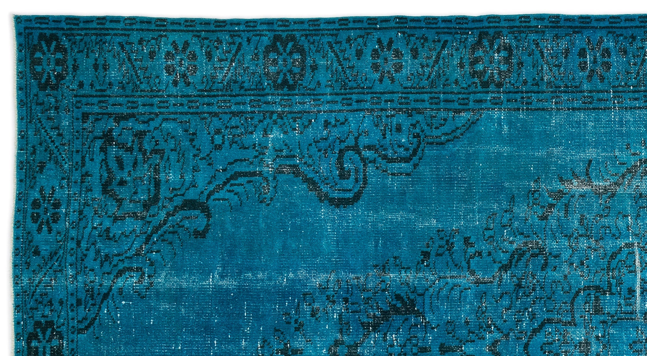 Atina Turquoise Vintage Wool Handmade Area Rug 5'9" x 10'8"