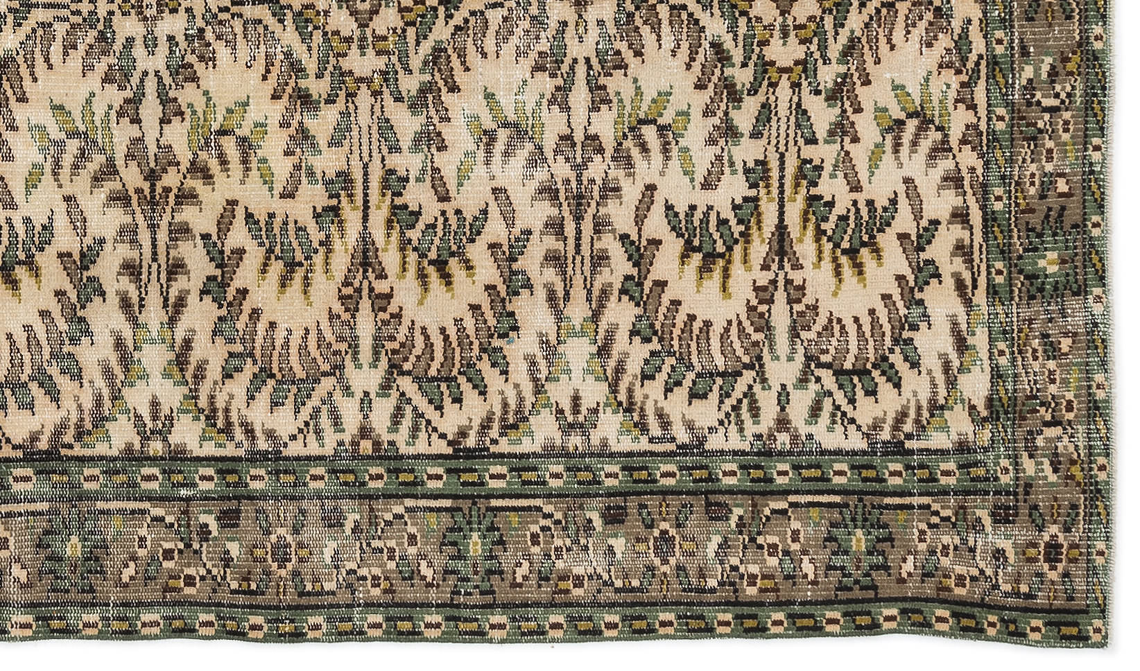 Atina Cream Vintage Wool Handmade Area Rug 4'6" x 7'9"