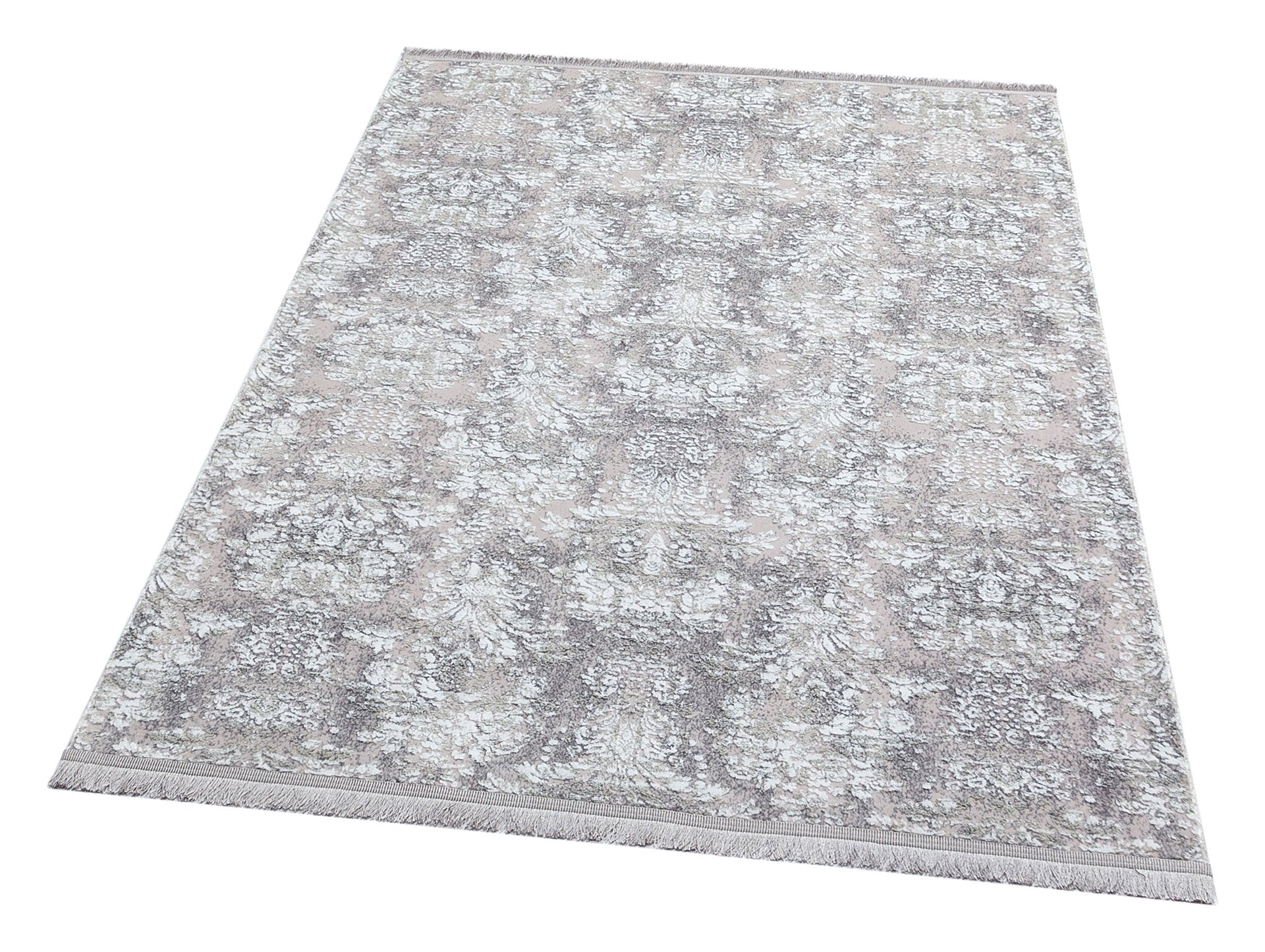 Vintage Area Rug - Machine Made Grey Area Rug | Washable Non Slip Flatweave Carpet