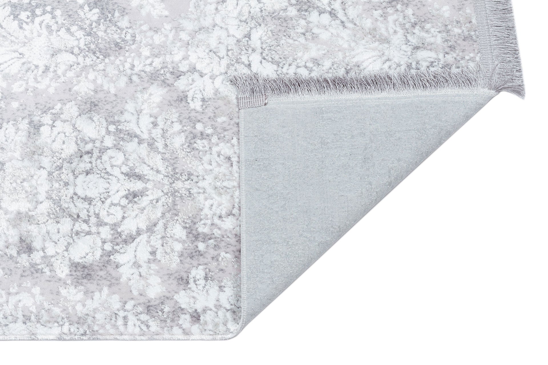 Vintage Area Rug - Machine Made Grey Area Rug | Washable Non Slip Flatweave Carpet
