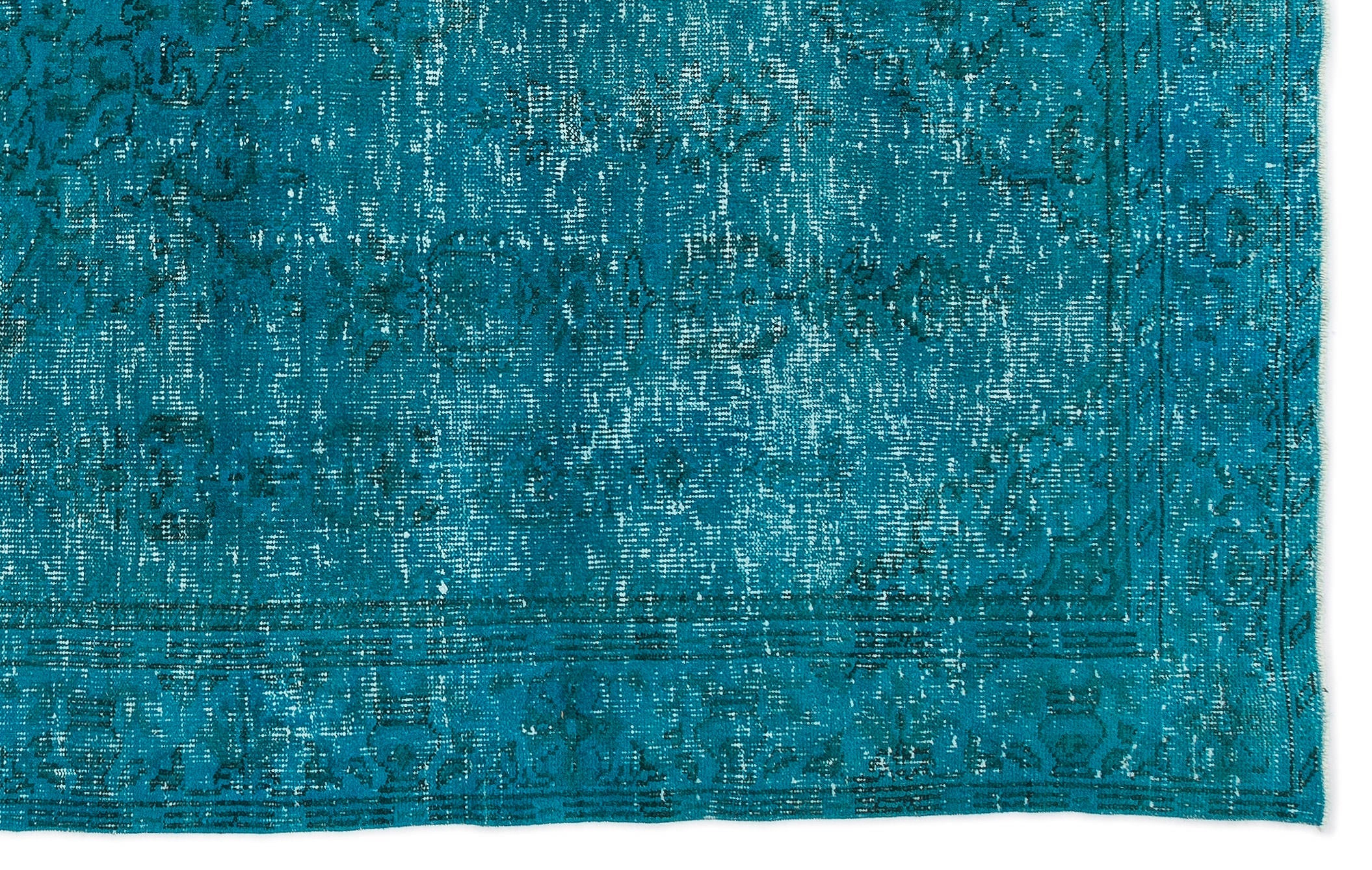Atina Turquoise Vintage Wool Handmade Area Rug 6'0" x 9'11"