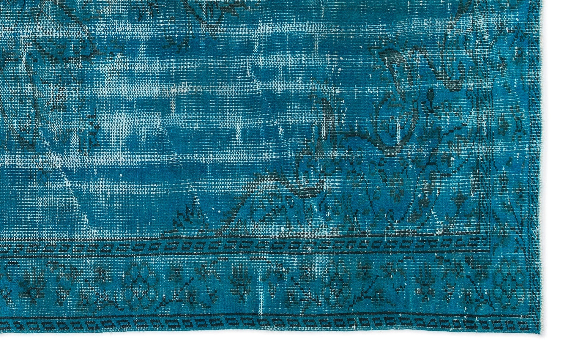 Atina Turquoise Vintage Wool Handmade Area Rug 5'3" x 9'0"