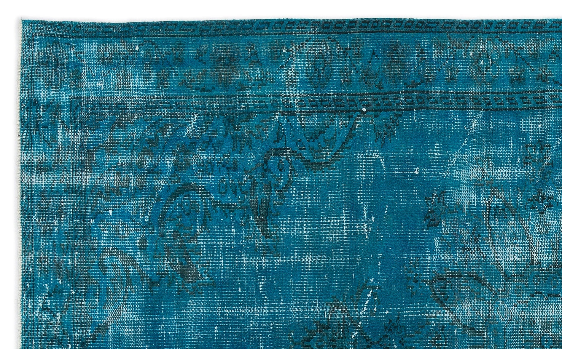 Atina Turquoise Vintage Wool Handmade Area Rug 5'3" x 9'0"