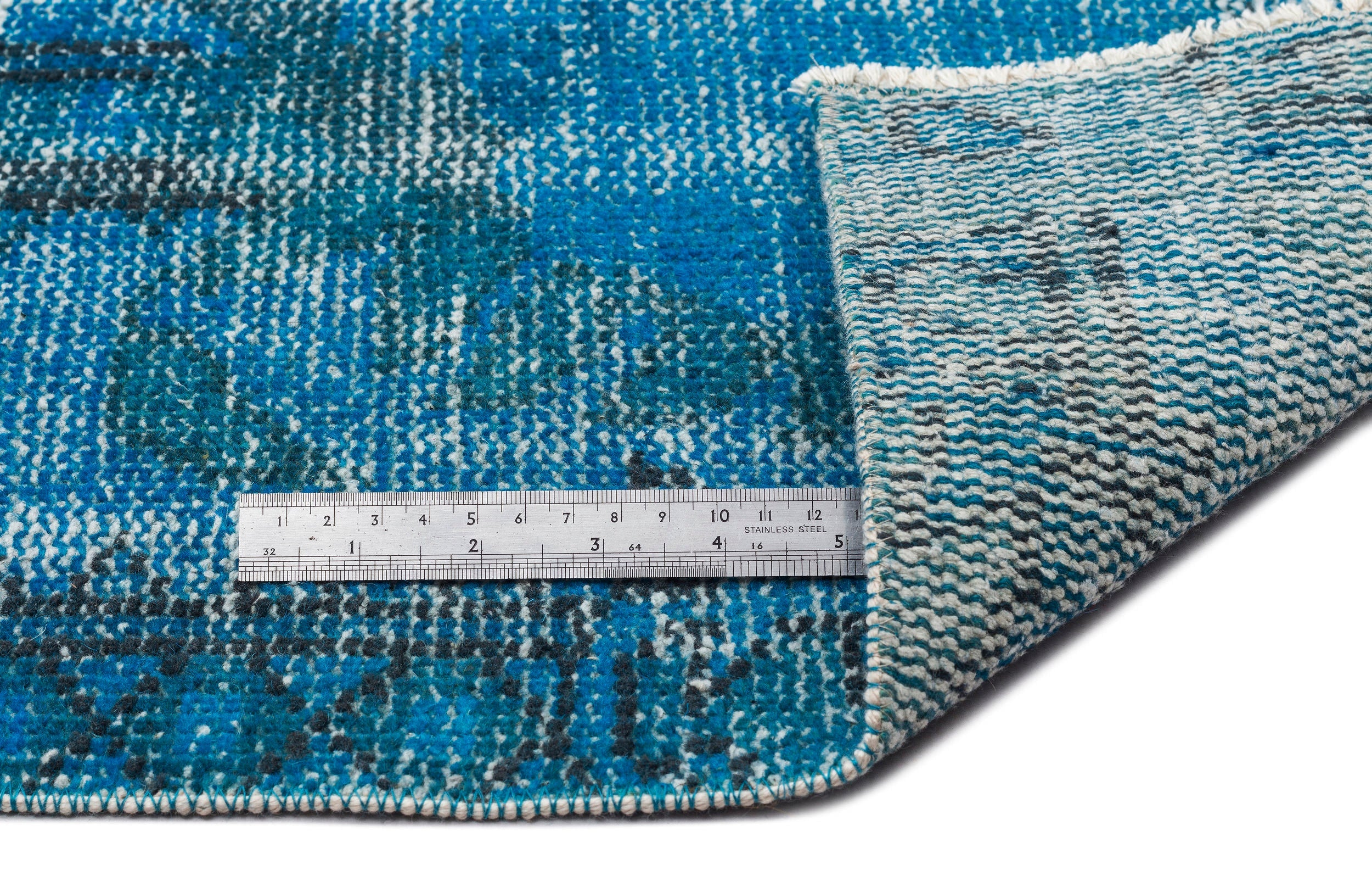 Atina Turquoise Vintage Wool Handmade Area Rug 5'7" x 9'4"