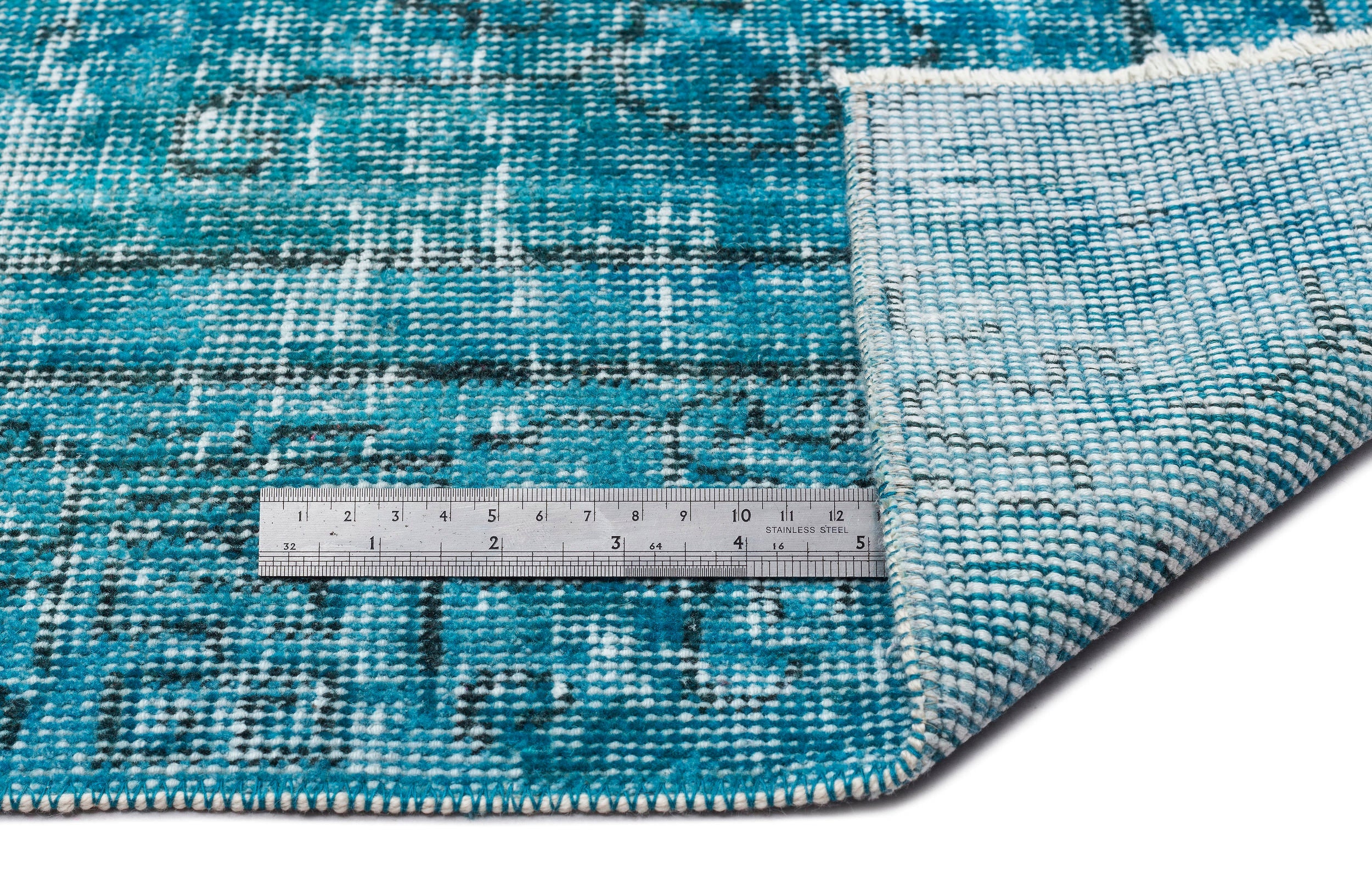 Atina Turquoise Vintage Wool Handmade Area Rug 5'5" x 8'10"