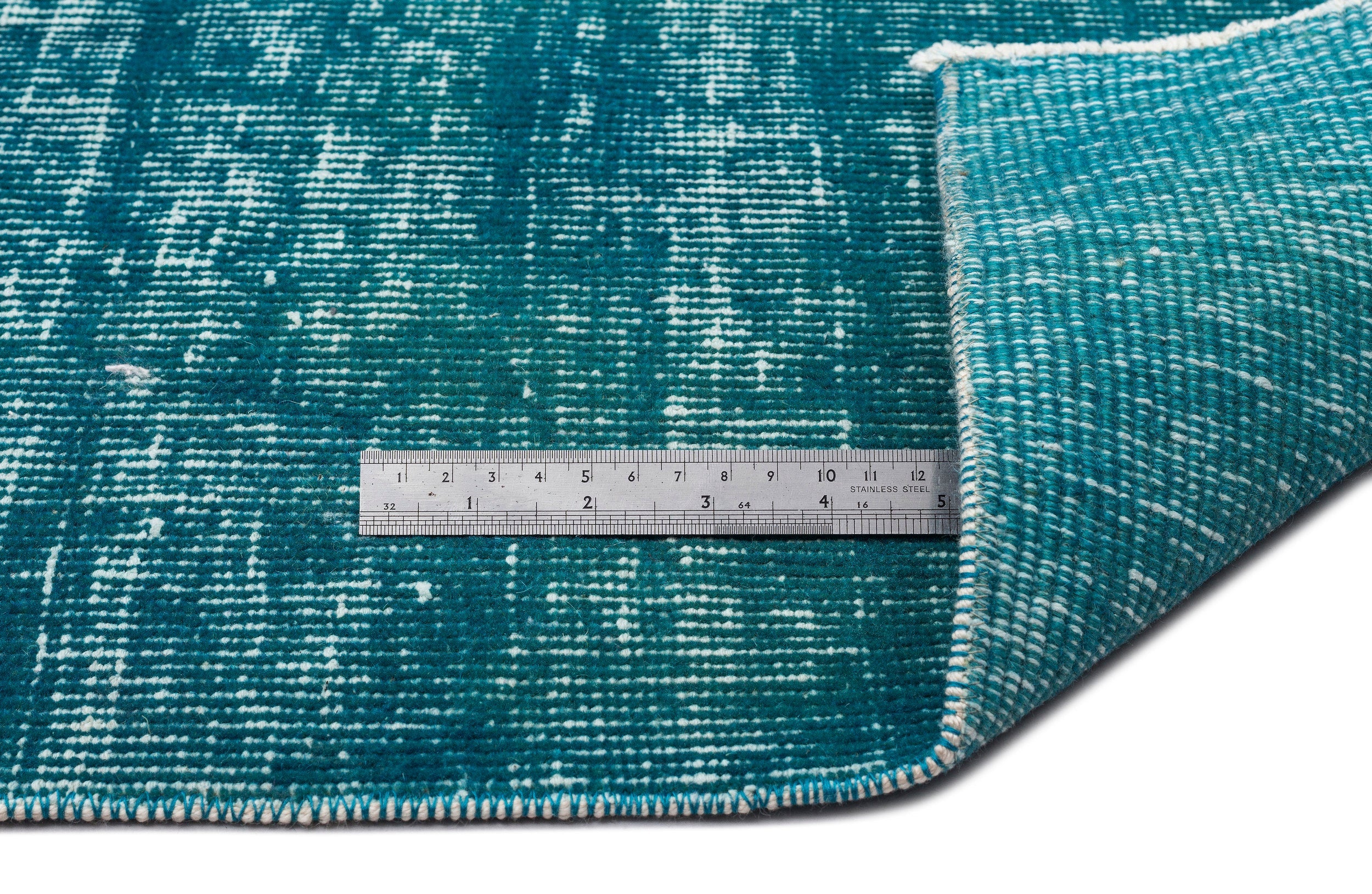 Atina Turquoise Vintage Wool Handmade Area Rug 6'5" x 10'2"