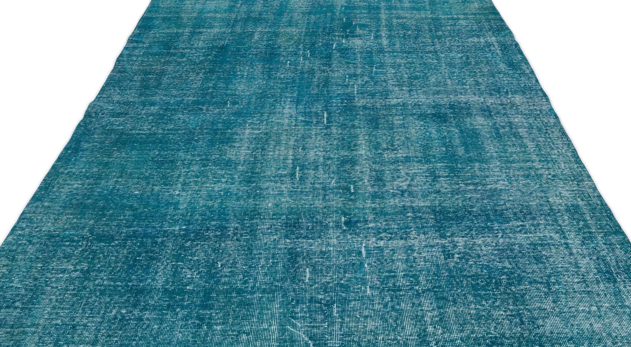 Atina Turquoise Vintage Wool Handmade Area Rug 6'5" x 10'2"