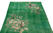 Atina Green Vintage Wool Handmade Area Rug 3'8" x 6'8"