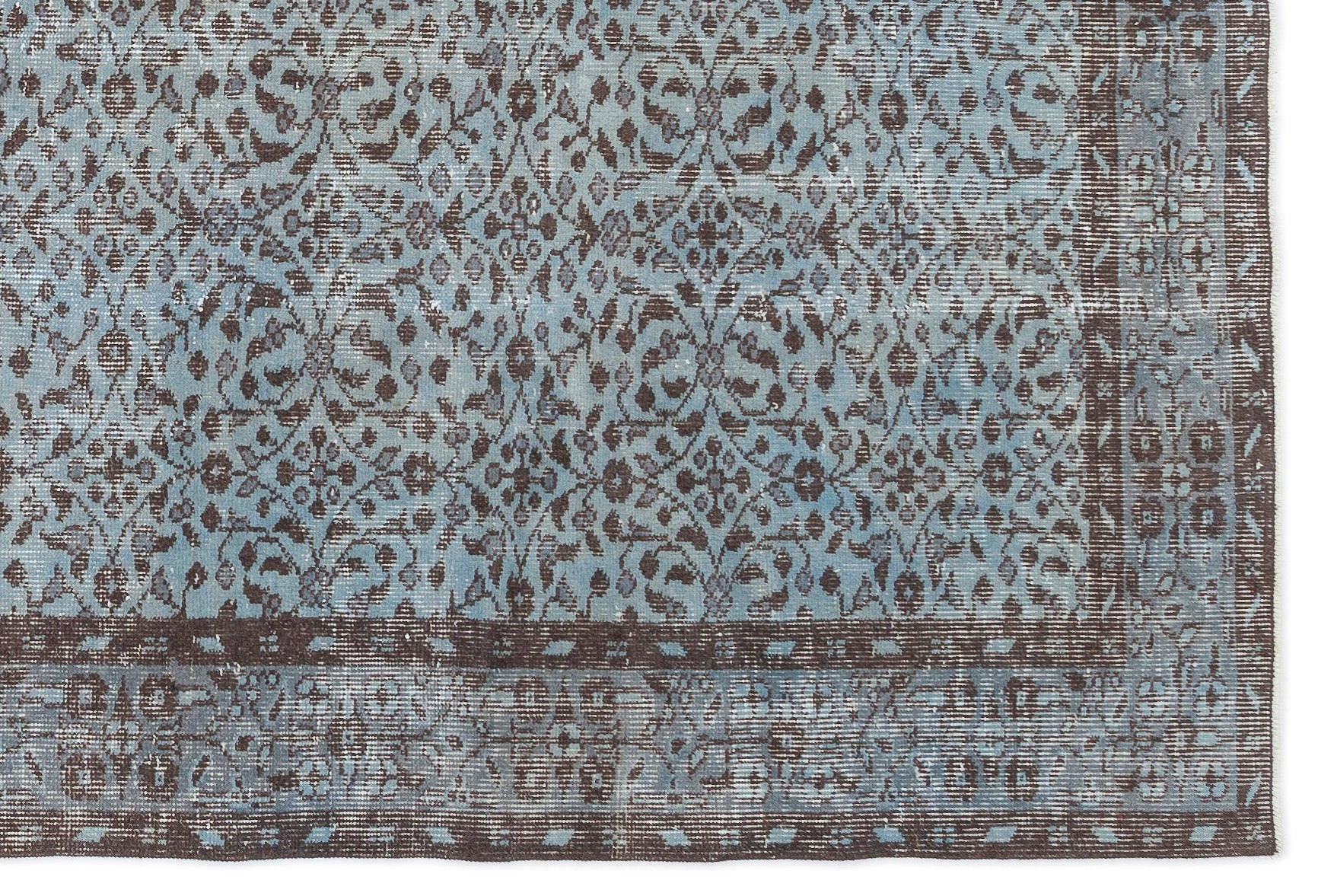 Atina Blue Vintage Wool Handmade Area Rug 5'7" x 8'2"