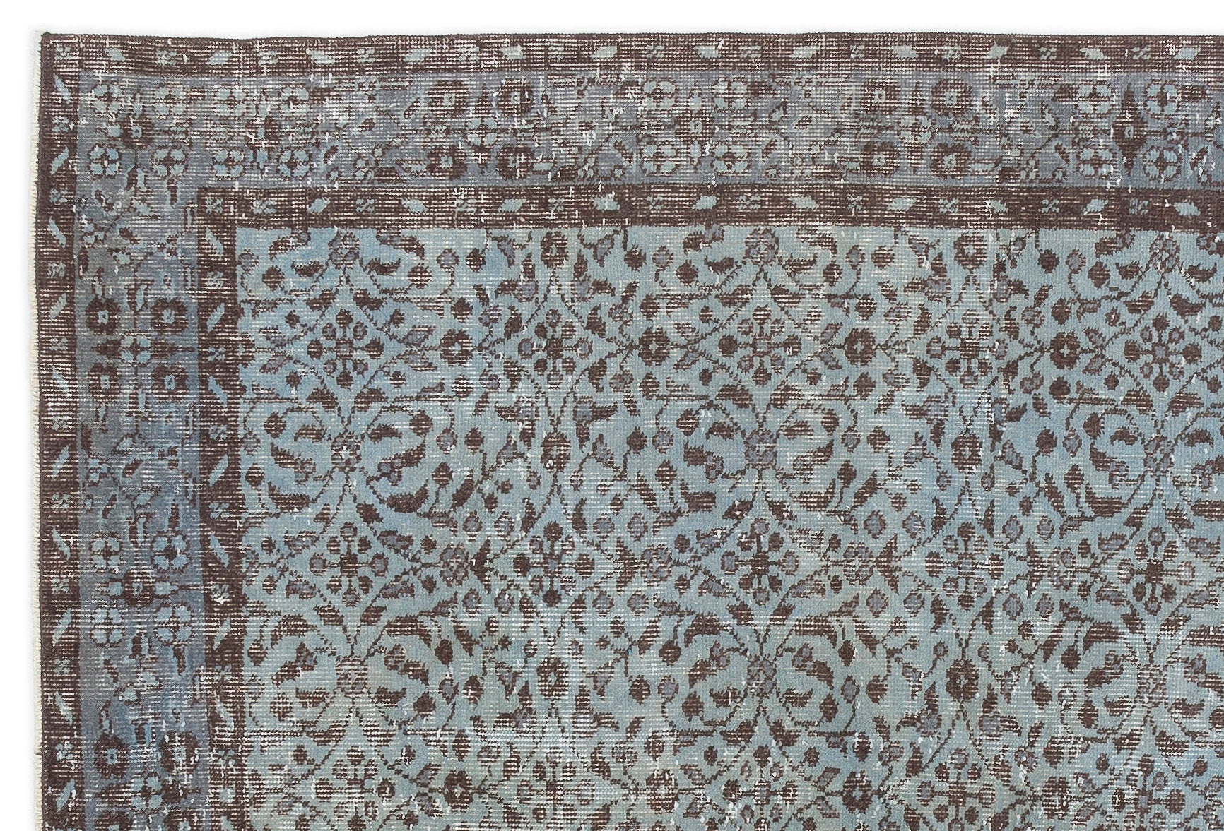 Atina Blue Vintage Wool Handmade Area Rug 5'7" x 8'2"