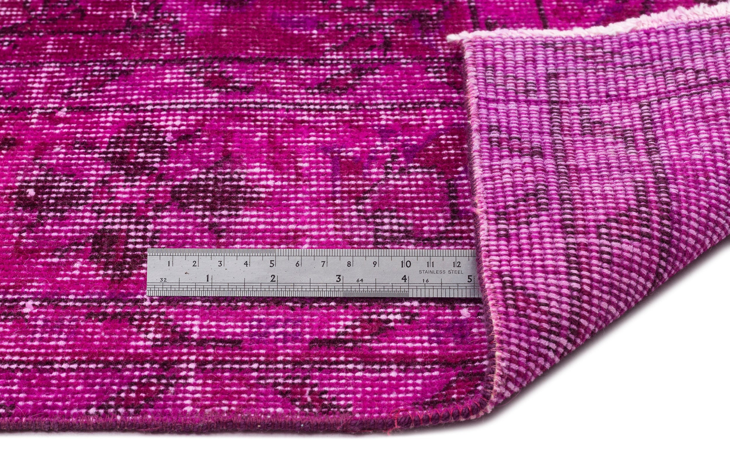 Atina Pink Vintage Wool Handmade Area Rug 6'3" x 9'7"