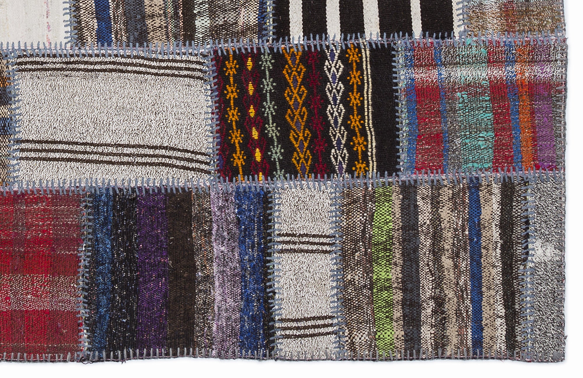 Teselya 1339 Beige Striped Wool Handmade Area Rug 5'3" x 7'7"