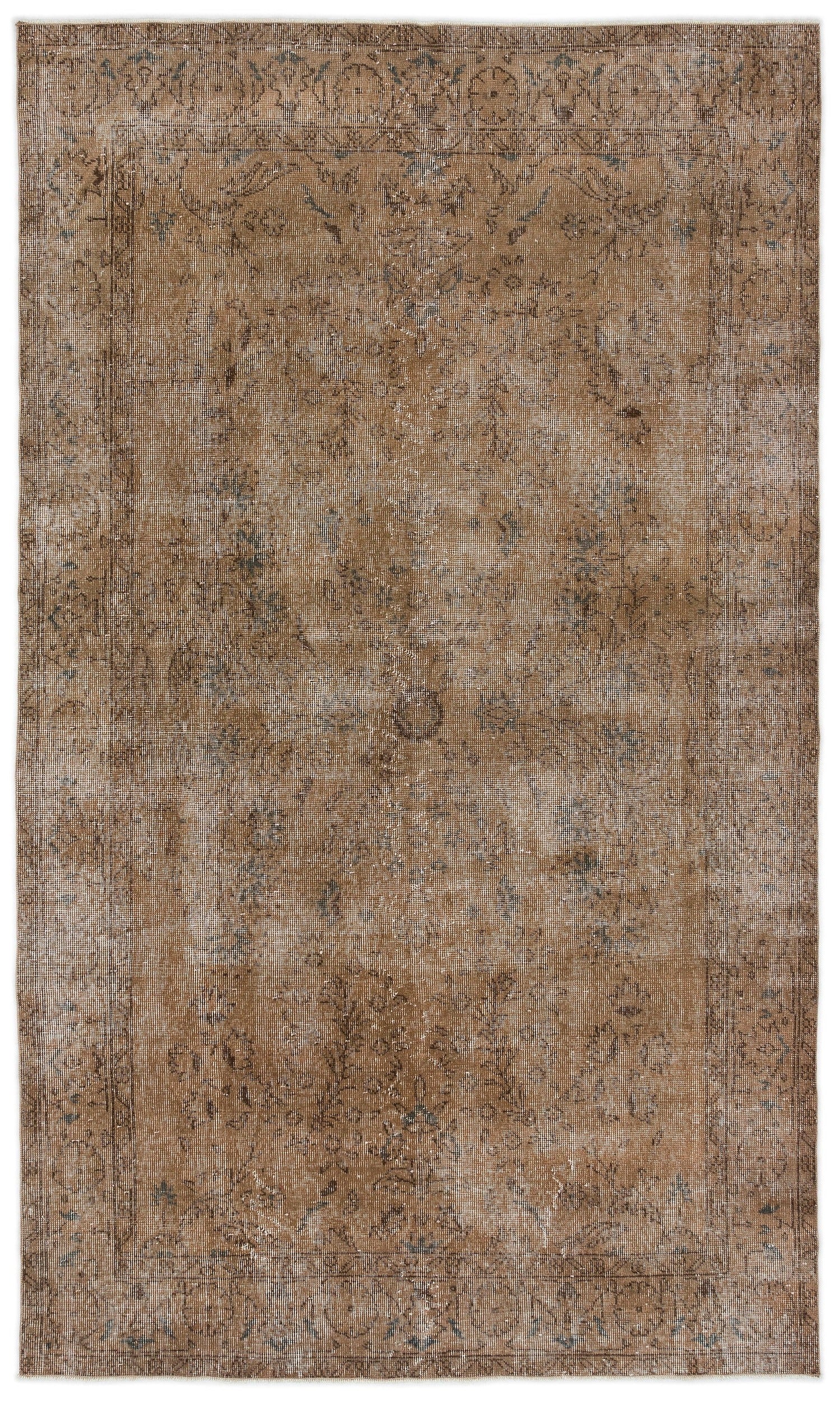 Atina Brown Vintage Wool Handmade Area Rug 5'3" x 8'6"