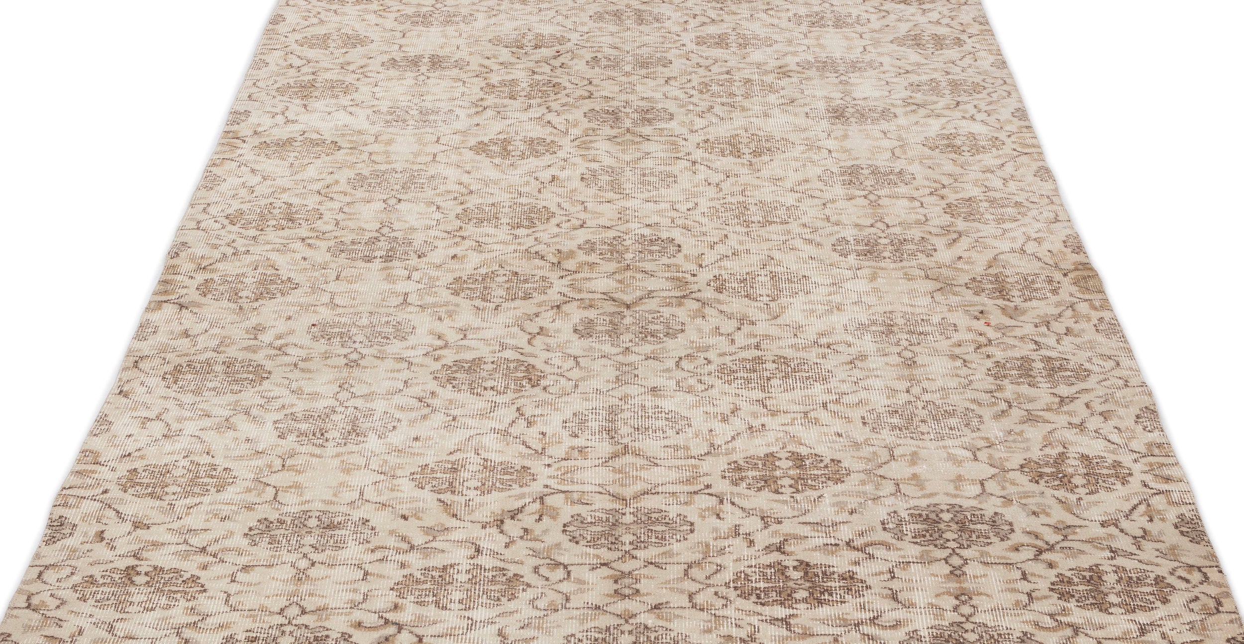Atina Beige Vintage Wool Handmade Area Rug 4'9" x 7'10"