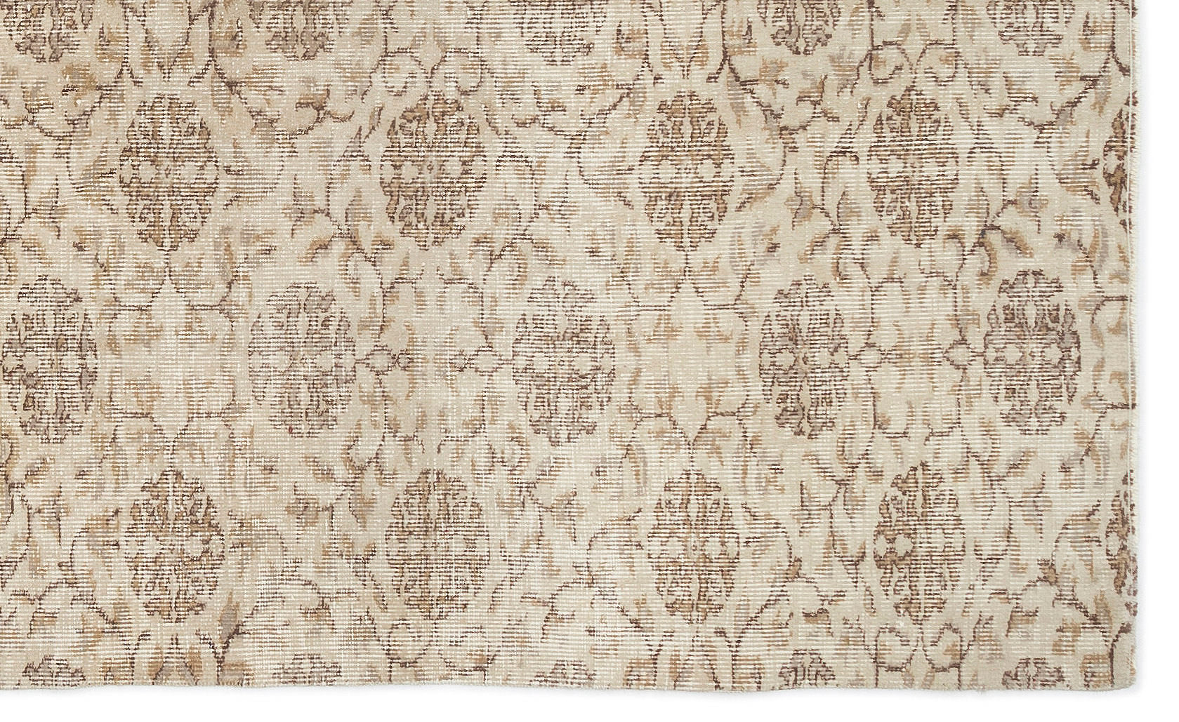 Atina Beige Vintage Wool Handmade Area Rug 4'9" x 7'10"