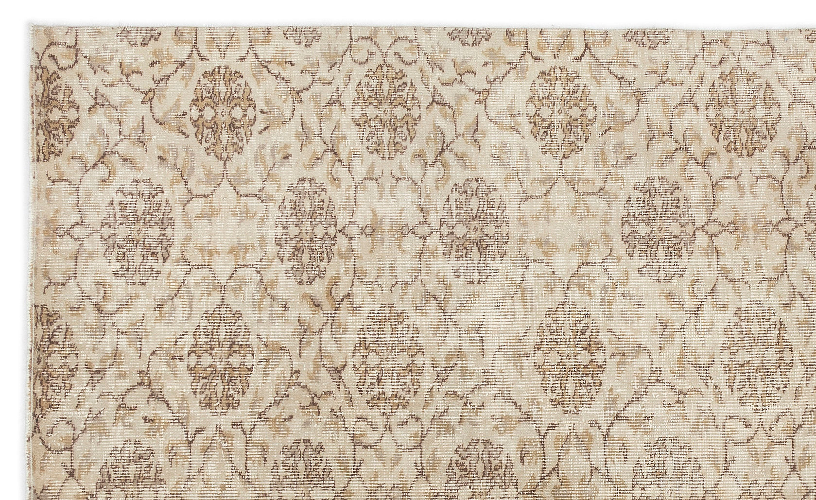 Atina Beige Vintage Wool Handmade Area Rug 4'9" x 7'10"