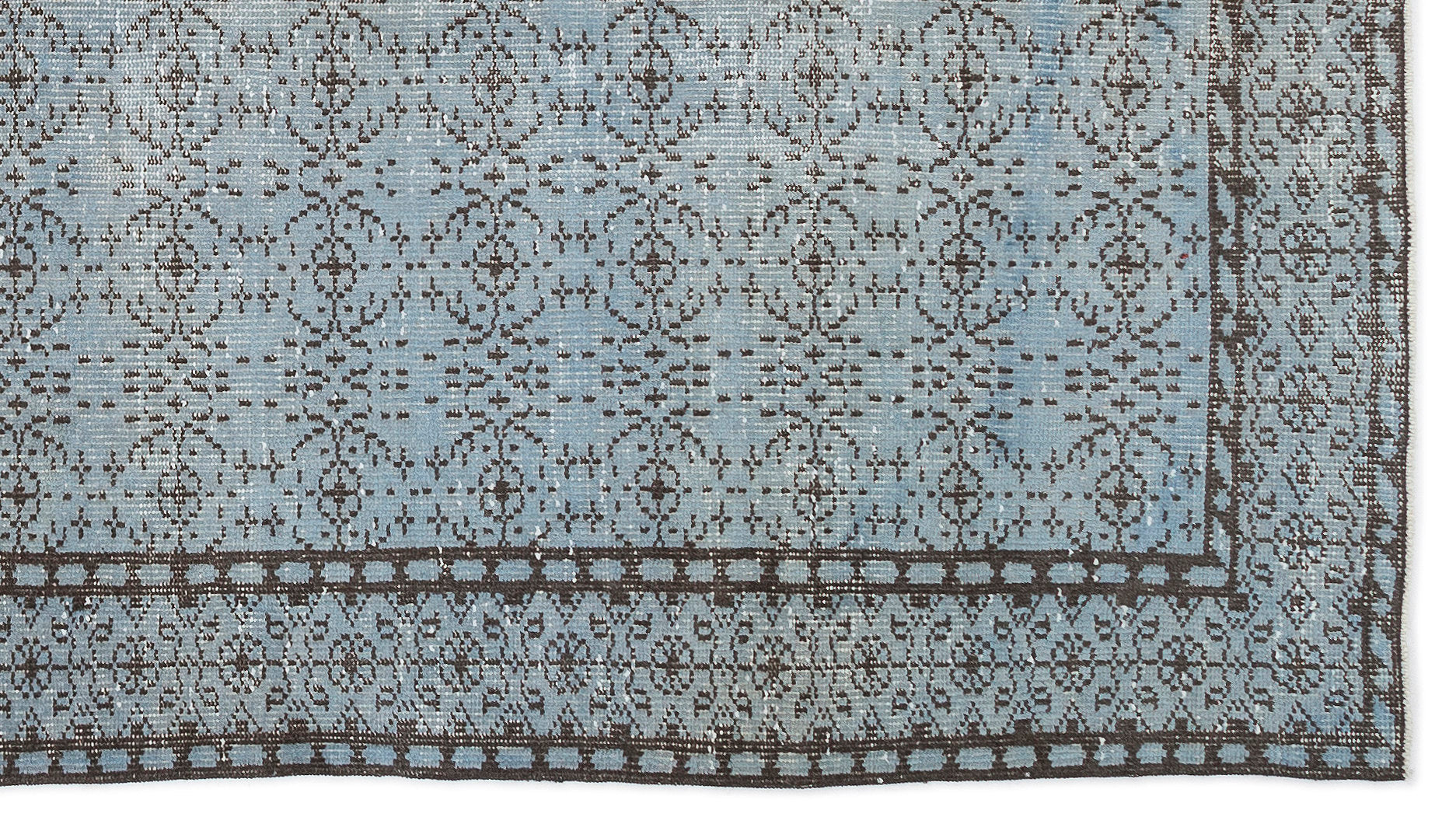 Atina Blue Vintage Wool Handmade Area Rug 4'11" x 8'9"