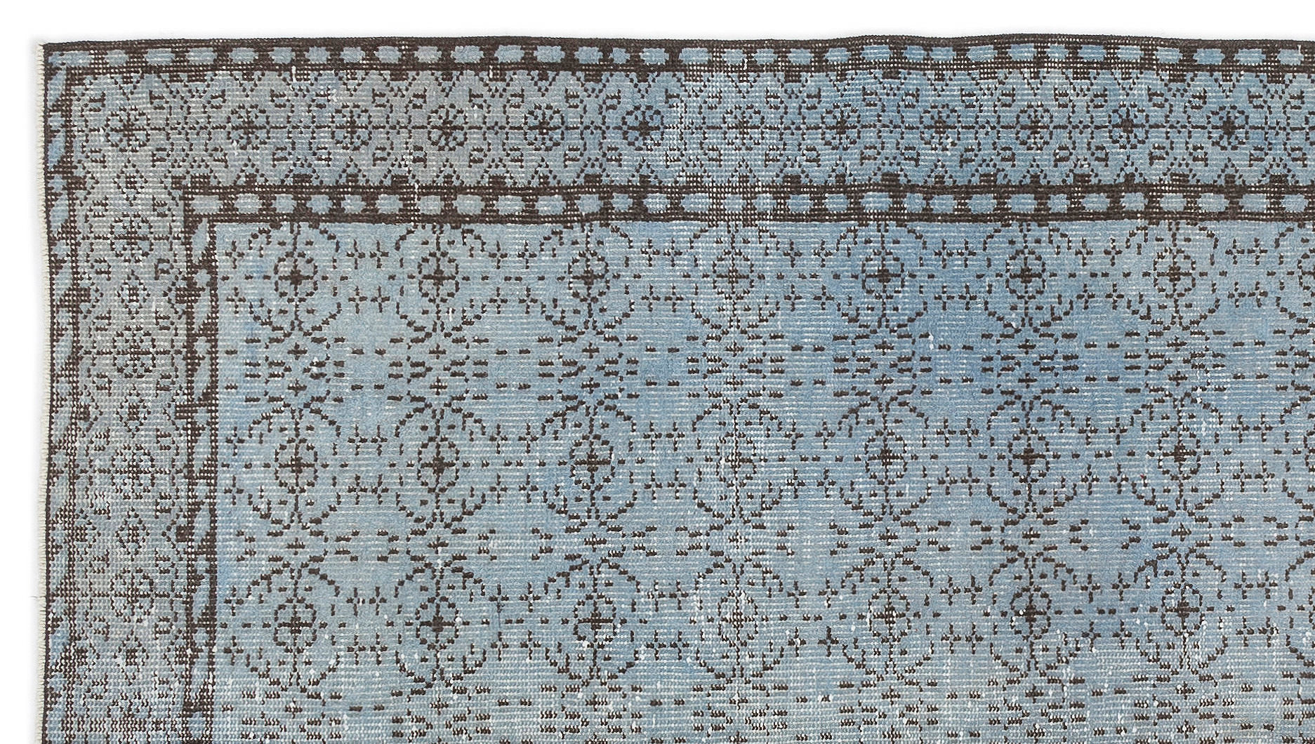 Atina Blue Vintage Wool Handmade Area Rug 4'11" x 8'9"