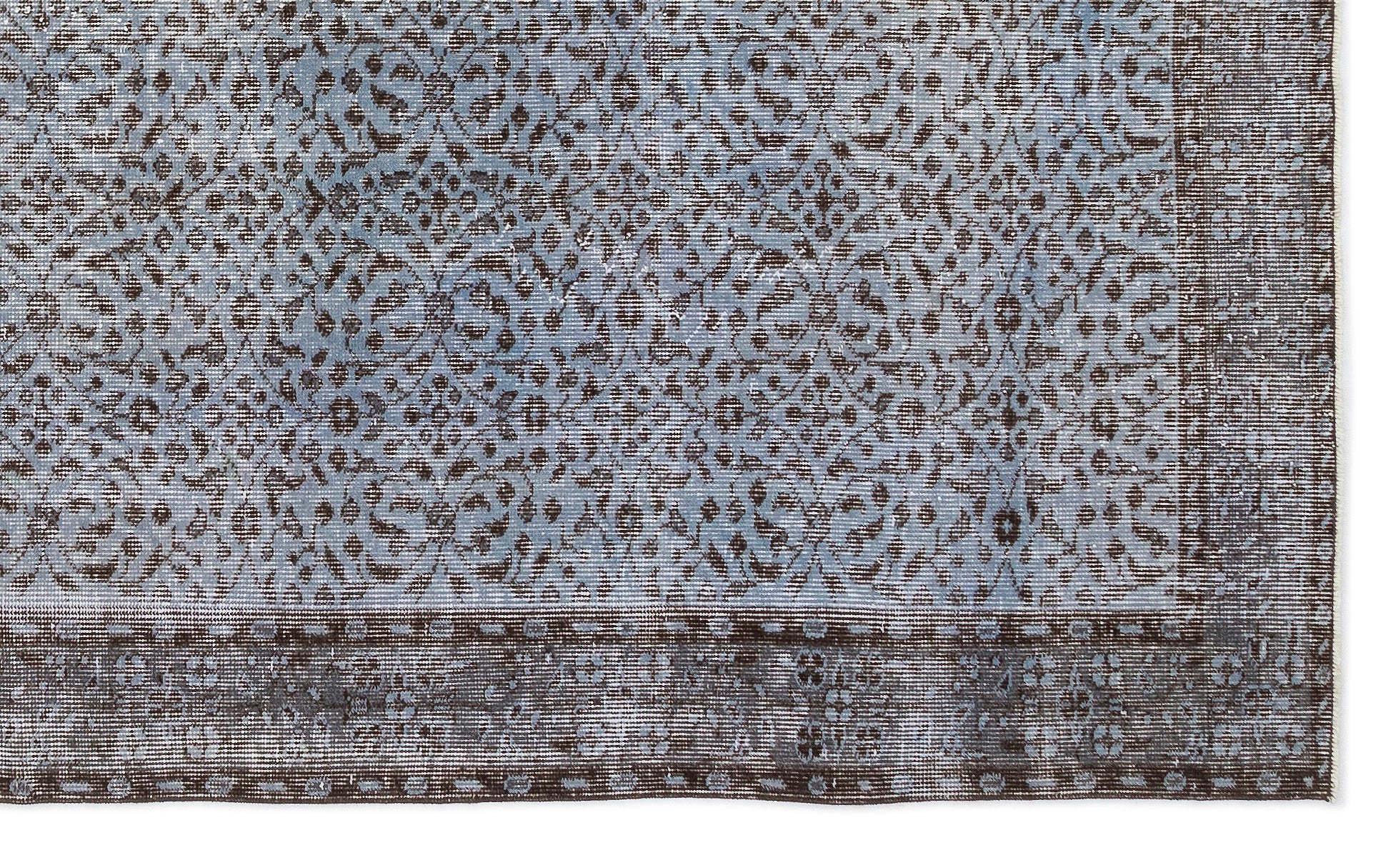 Atina Blue Vintage Wool Handmade Area Rug 5'5" x 9'1"