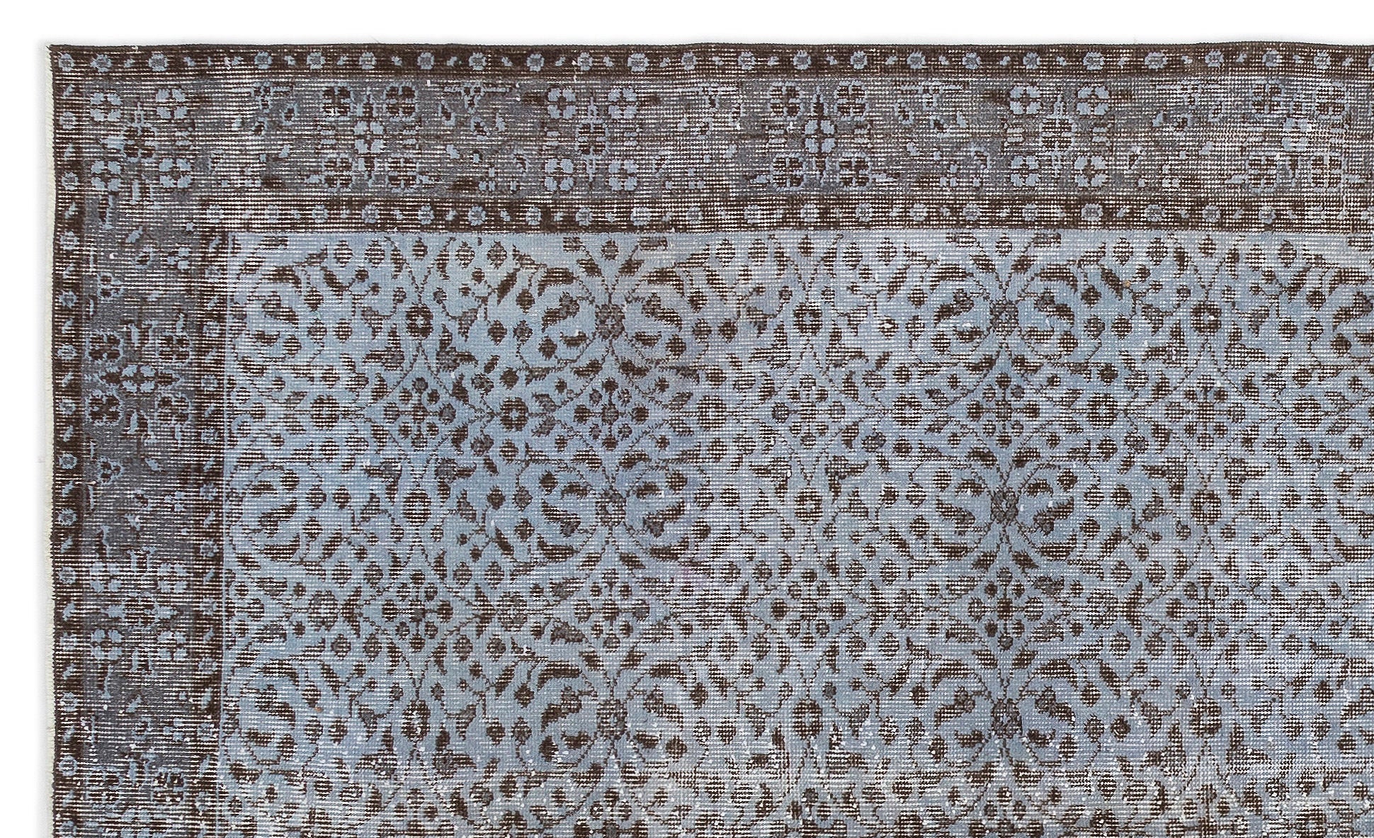 Atina Blue Vintage Wool Handmade Area Rug 5'5" x 9'1"