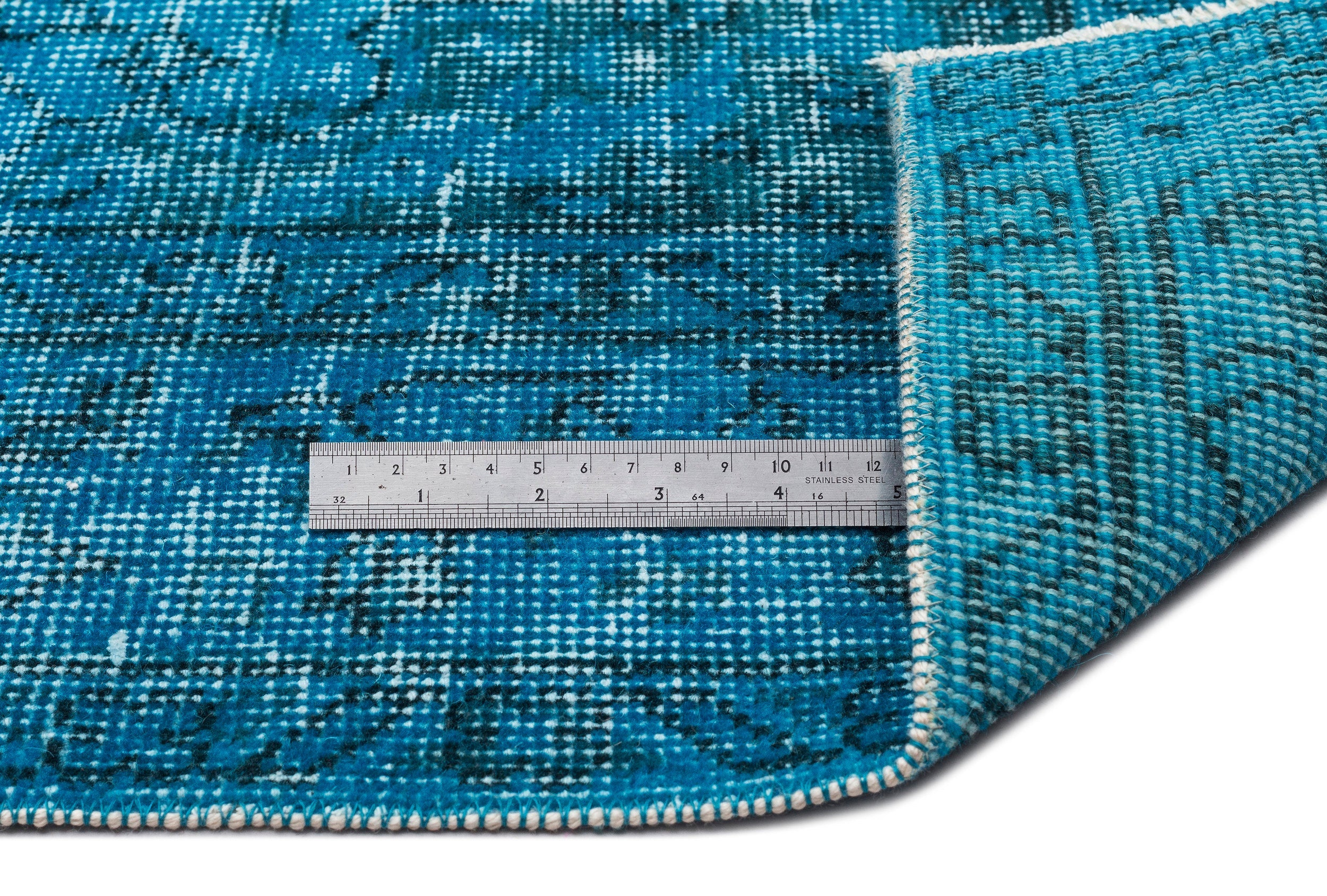 Atina Turquoise Vintage Wool Handmade Area Rug 5'7" x 9'7"