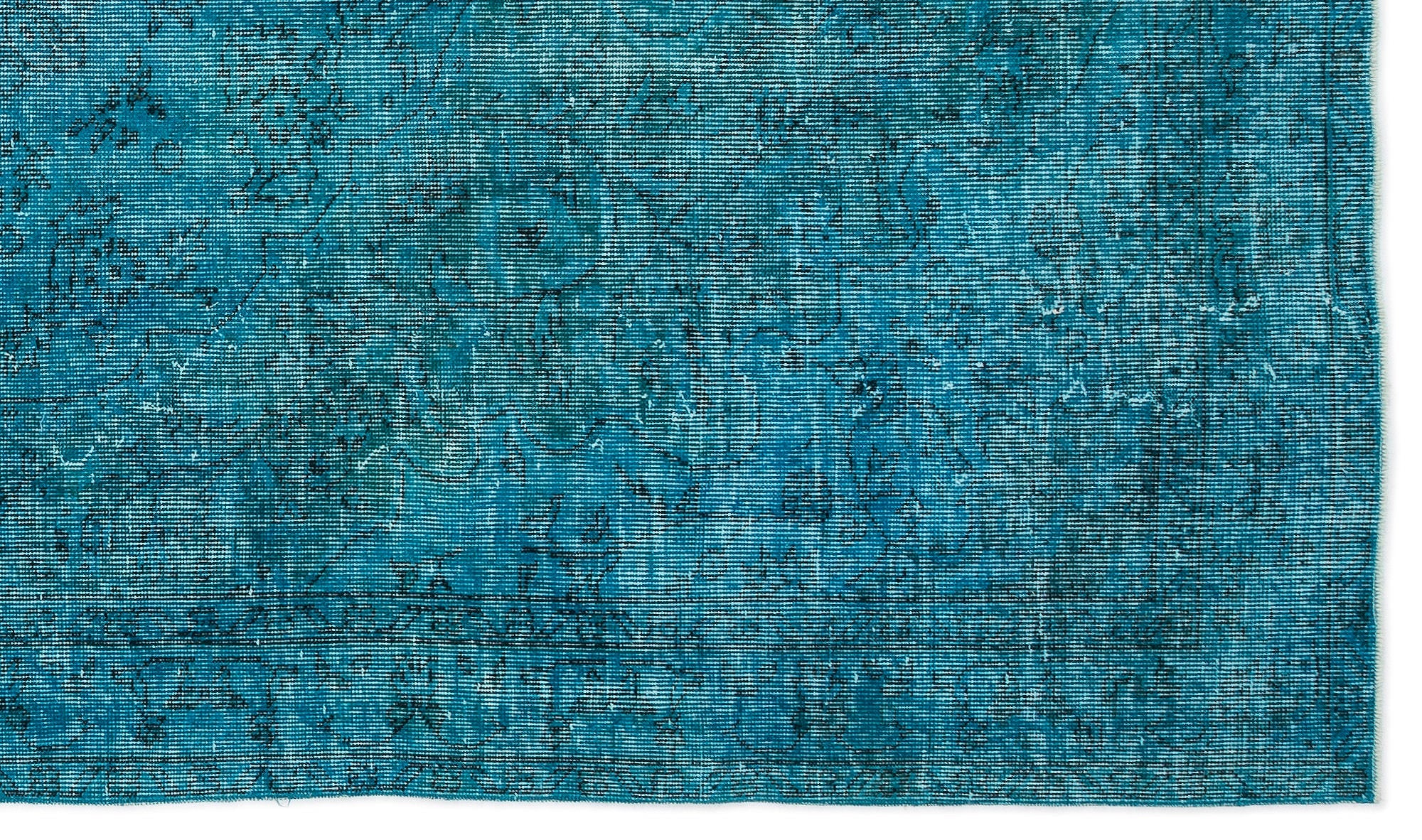 Atina Turquoise Vintage Wool Handmade Area Rug 5'7" x 9'7"